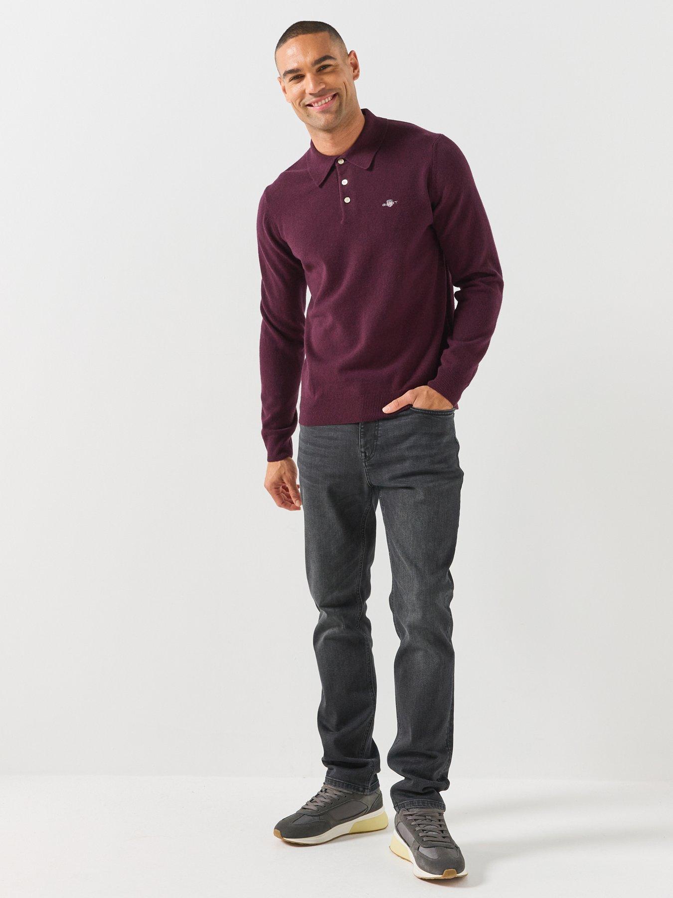 Image 3 of 5 of GANT Superfine Lambswool Knitted Polo - Purple