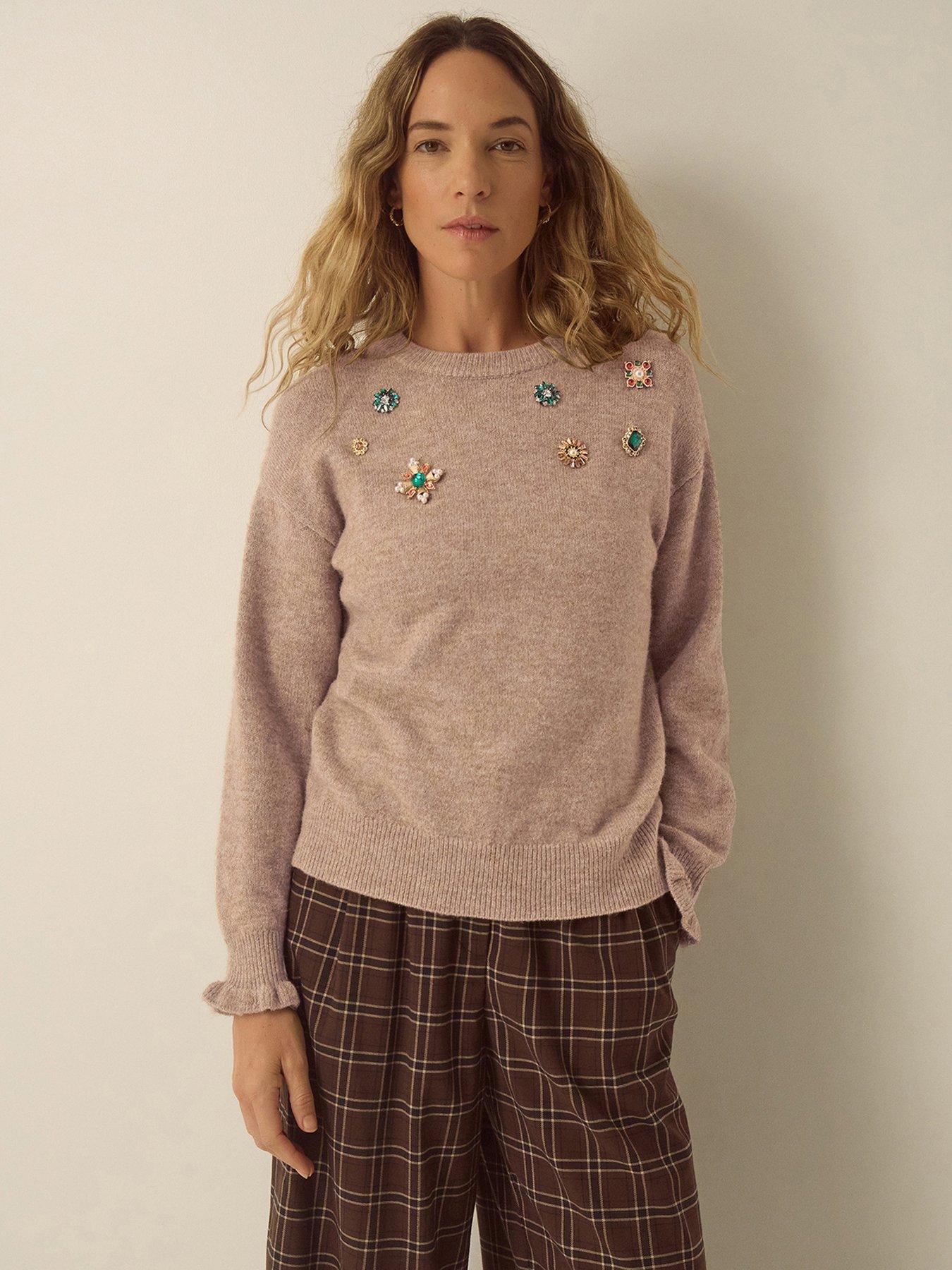 Image 1 of 4 of Monsoon Britt Brooch Jumper