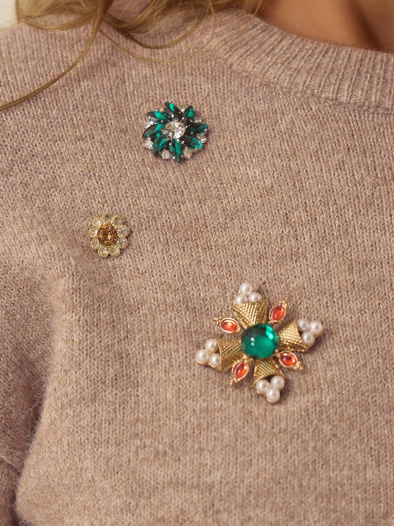 Image 2 of 4 of Monsoon Britt Brooch Jumper