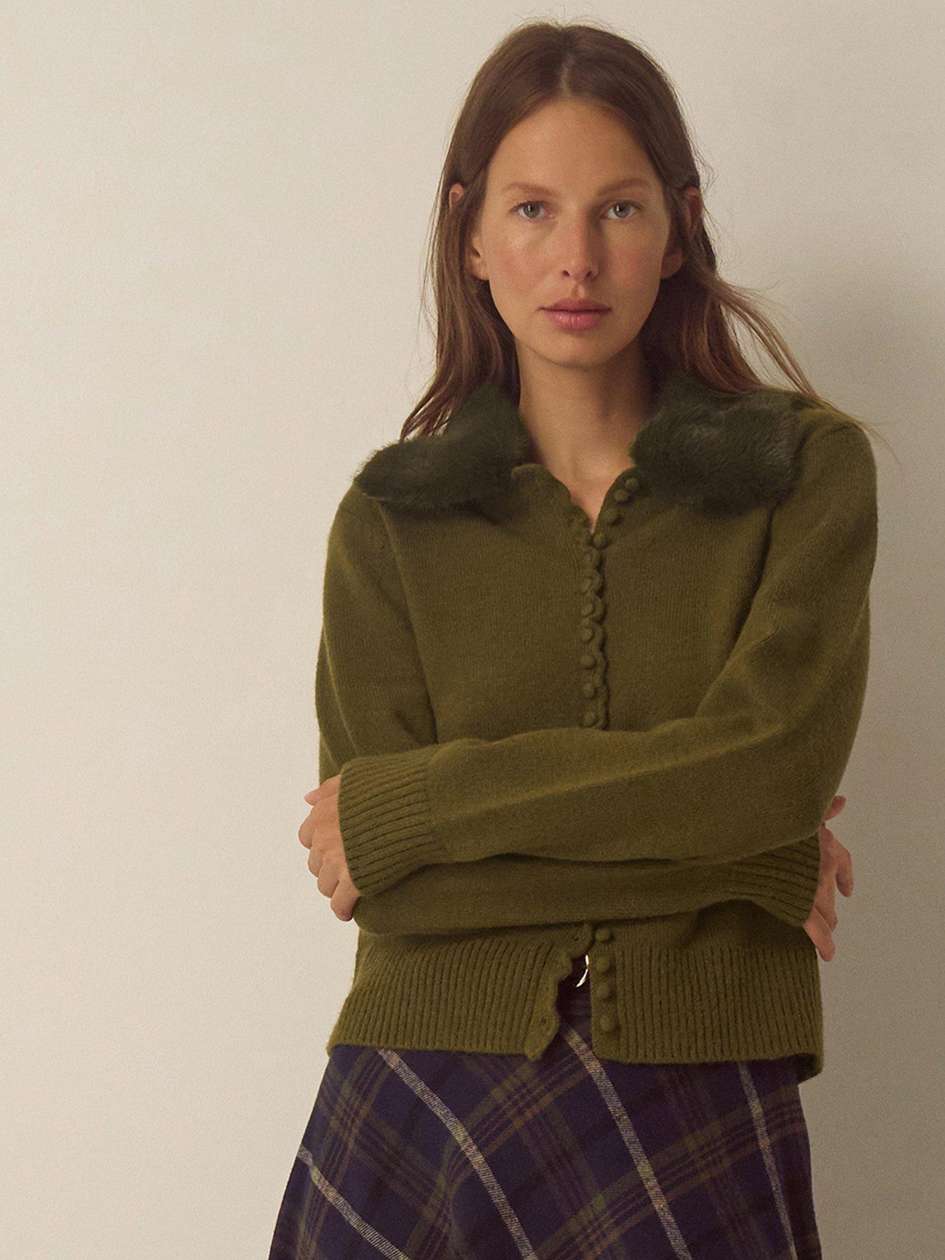 Image 1 of 4 of Monsoon Flo Faux Fur Cardi
