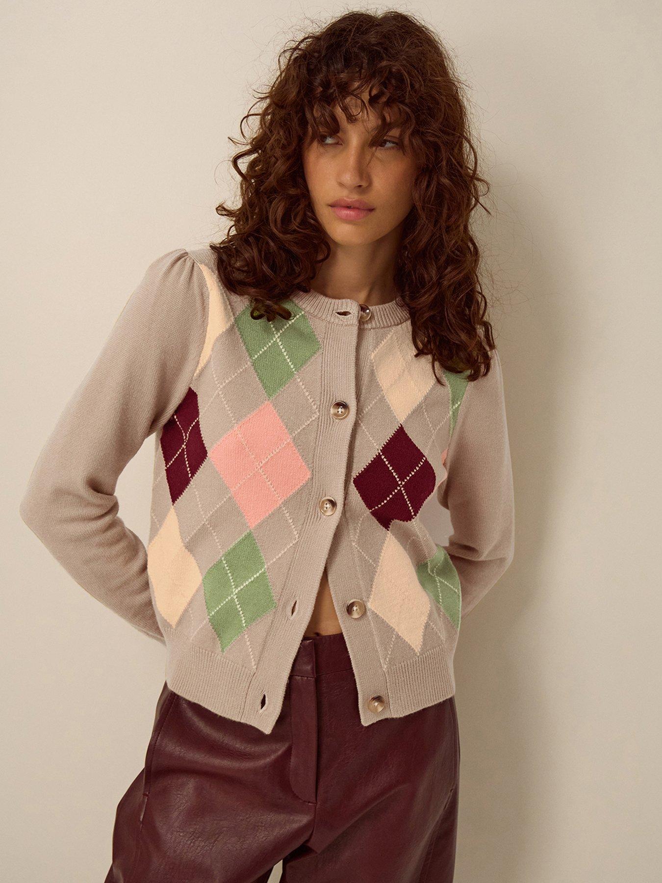 Image 1 of 4 of Monsoon Alba Argyle Cardigan