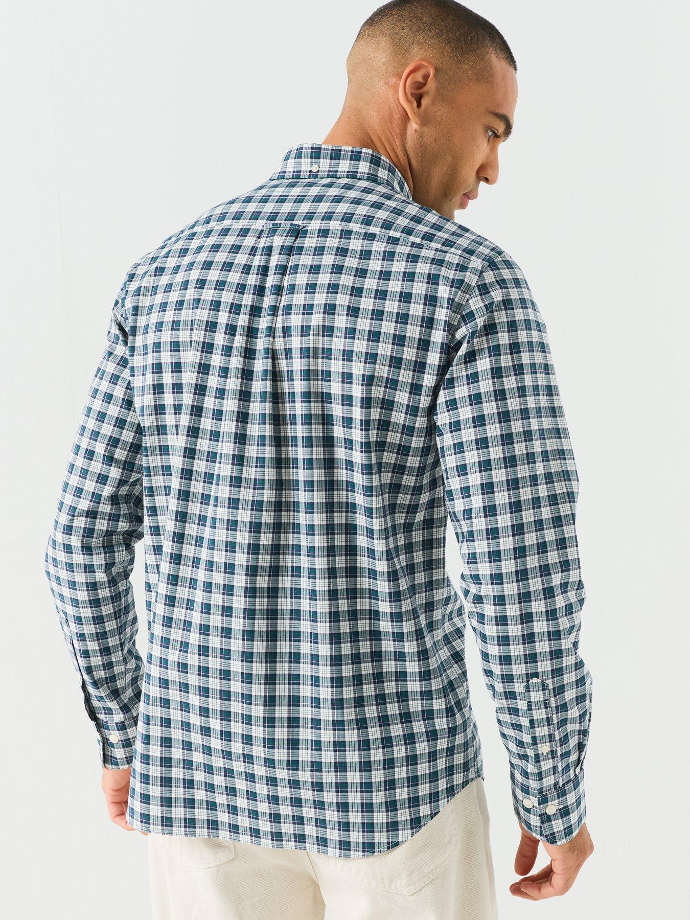 Image 2 of 6 of GANT Regular Fit Long Sleeve Poplin Check Shirt - Green