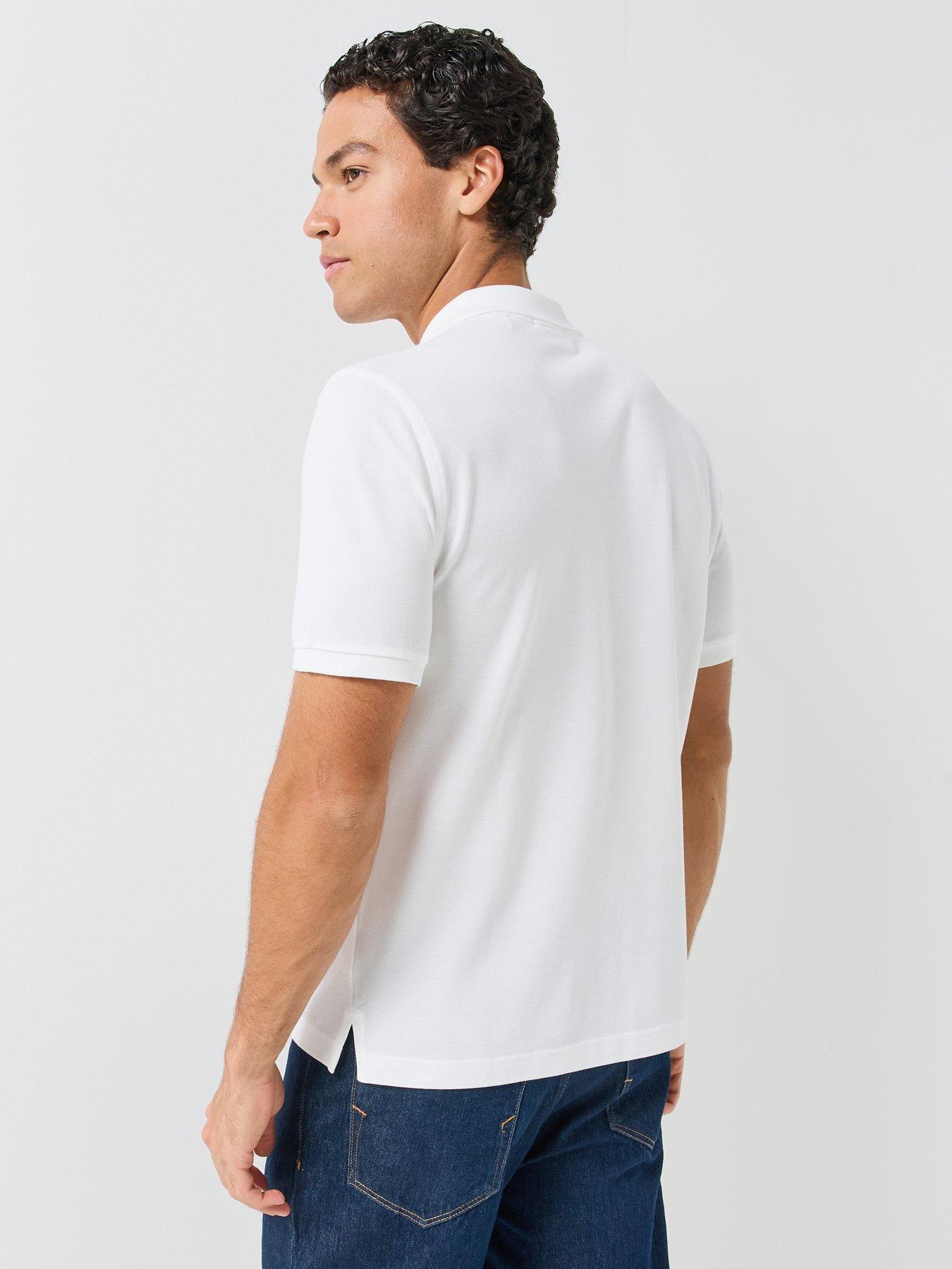 Image 2 of 5 of GANT Mens Regular Fit Pique Shield Polo Shirt - White