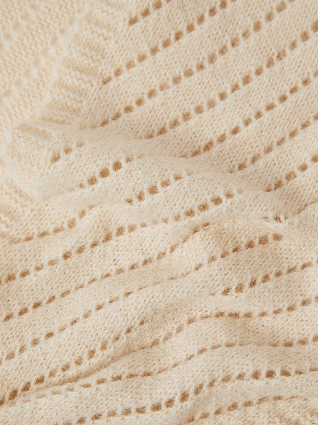 Image 2 of 2 of Monsoon Perl Pointelle Scarf - Cream