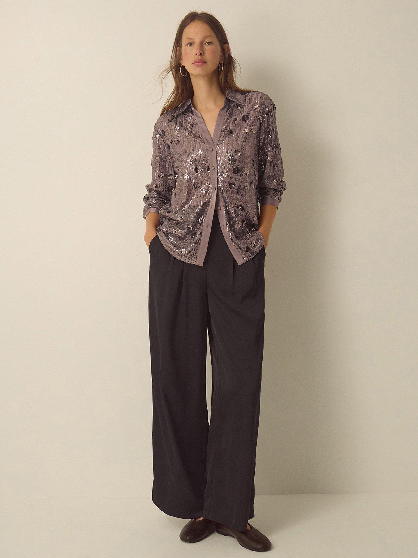 Image 5 of 6 of Monsoon Seema Sequin Shirt - Brown