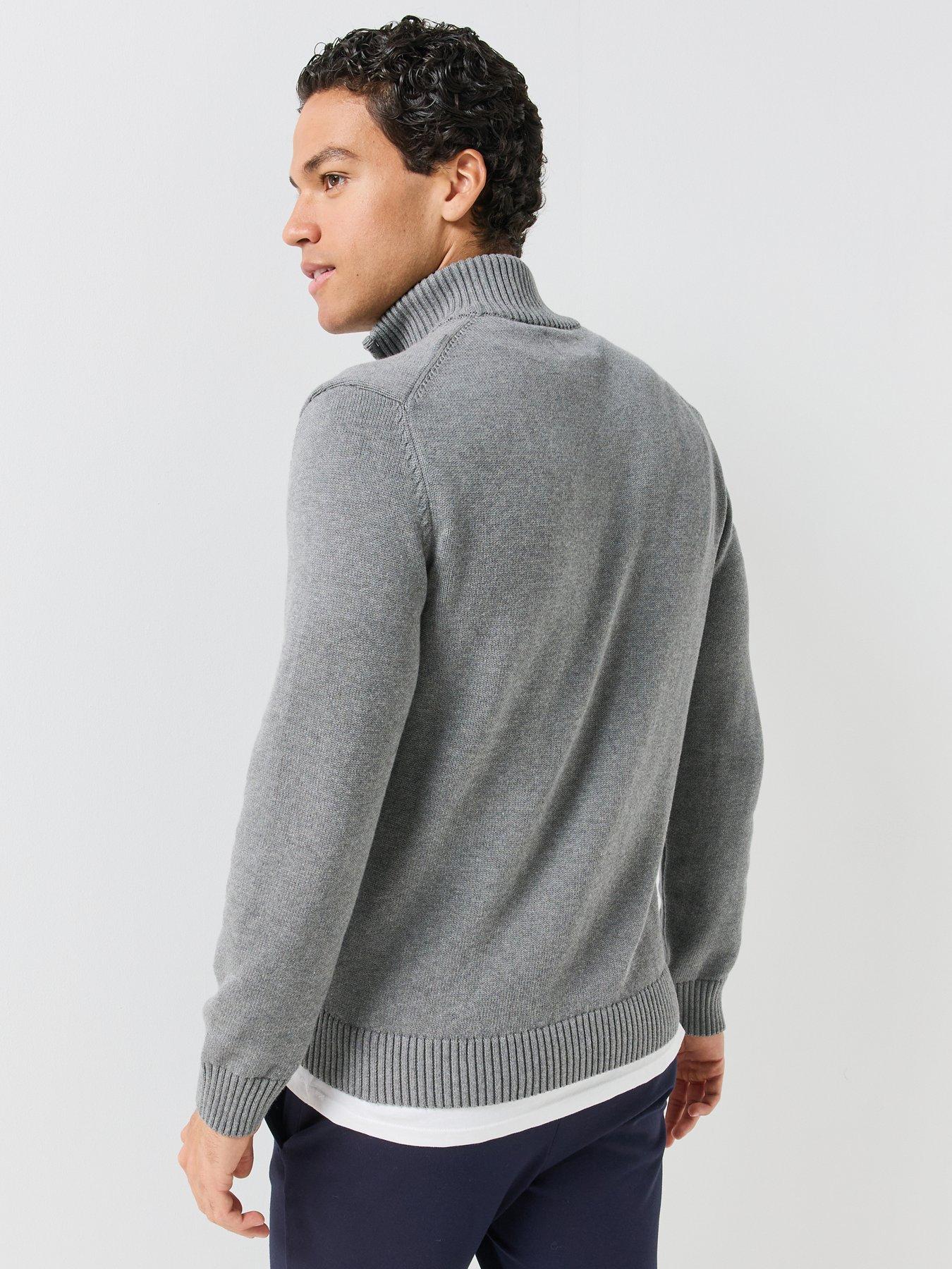 Image 2 of 6 of GANT Cotton Half Zip Knitted Jumper - Grey