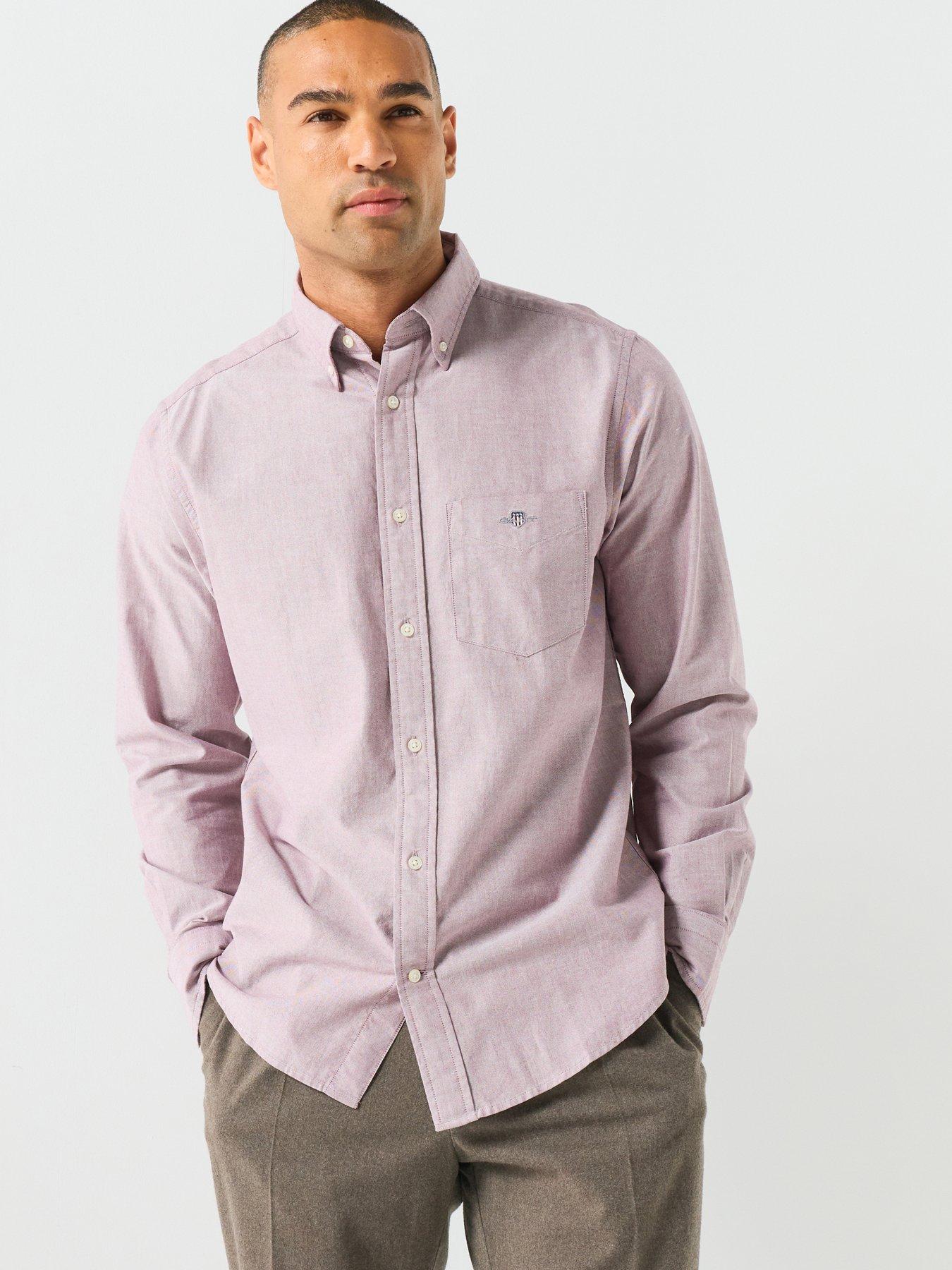 Image 1 of 5 of GANT Gant Regular Fit Long Sleeve Classic Oxford Shirt - Red