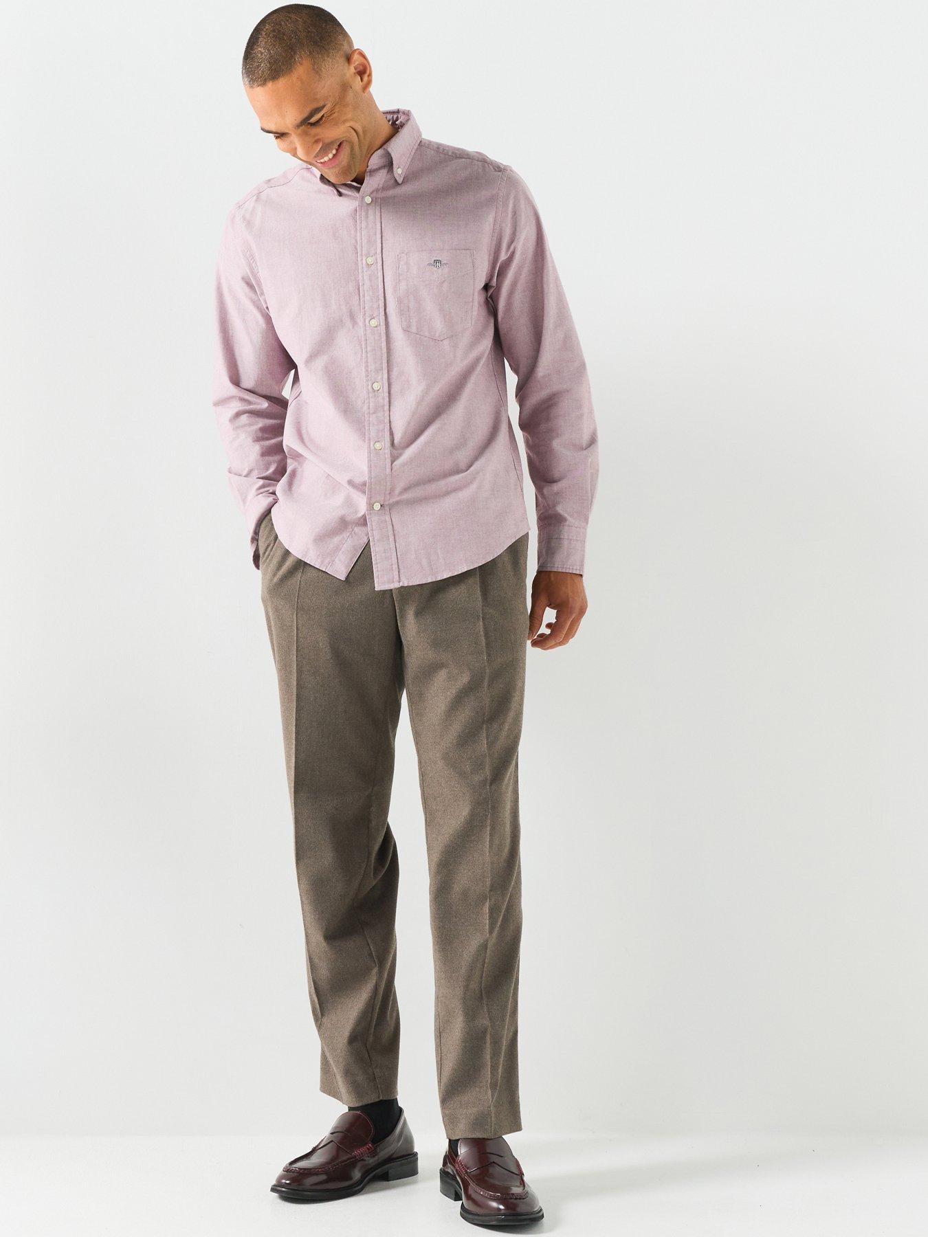 Image 3 of 5 of GANT Gant Regular Fit Long Sleeve Classic Oxford Shirt - Red