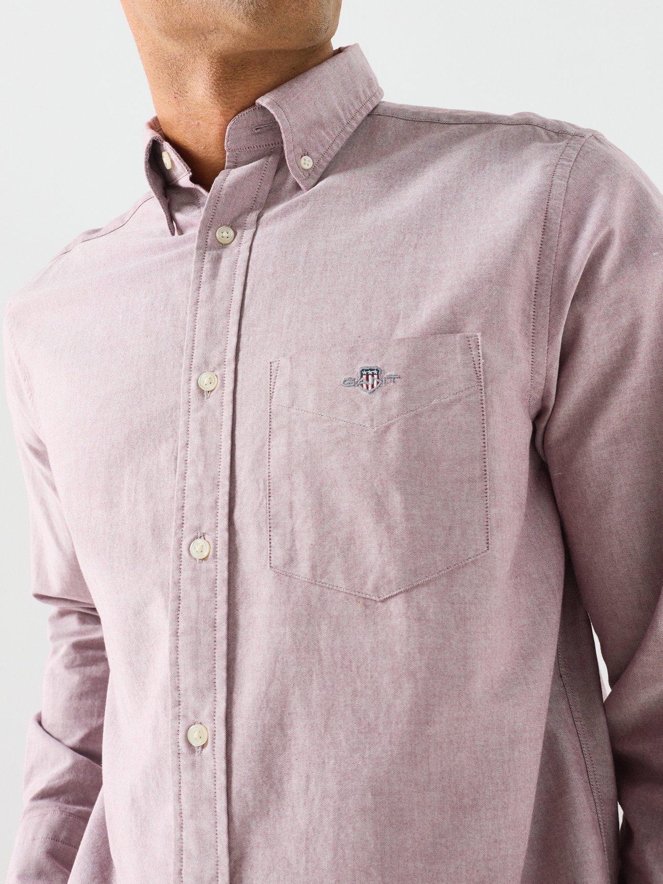Image 4 of 5 of GANT Gant Regular Fit Long Sleeve Classic Oxford Shirt - Red
