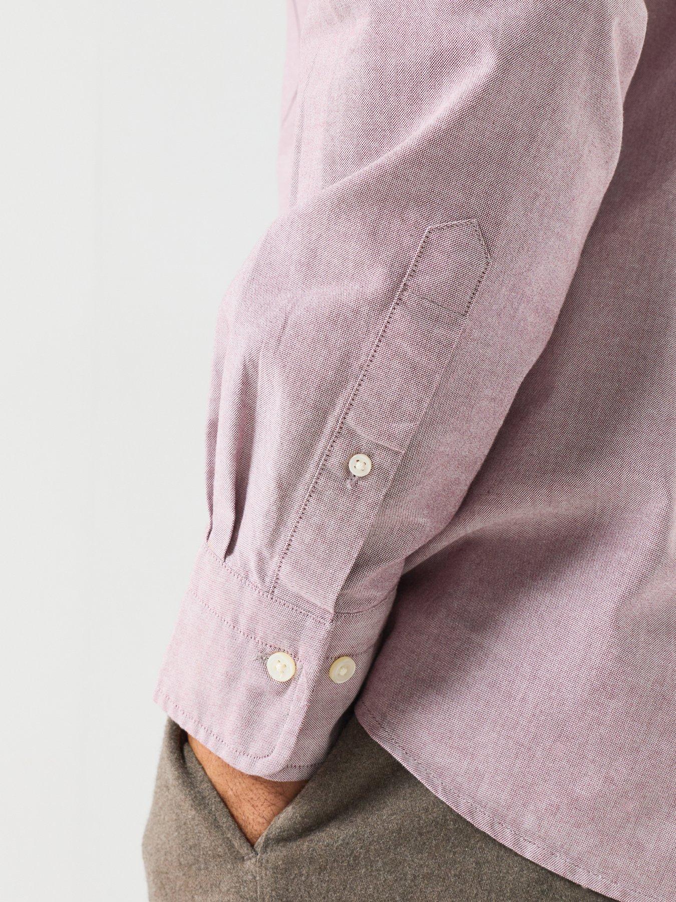 Image 5 of 5 of GANT Gant Regular Fit Long Sleeve Classic Oxford Shirt - Red