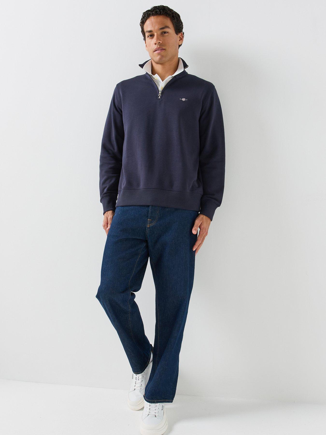 Image 3 of 6 of GANT Regular Fit Shield Half Zip Sweat - Navy