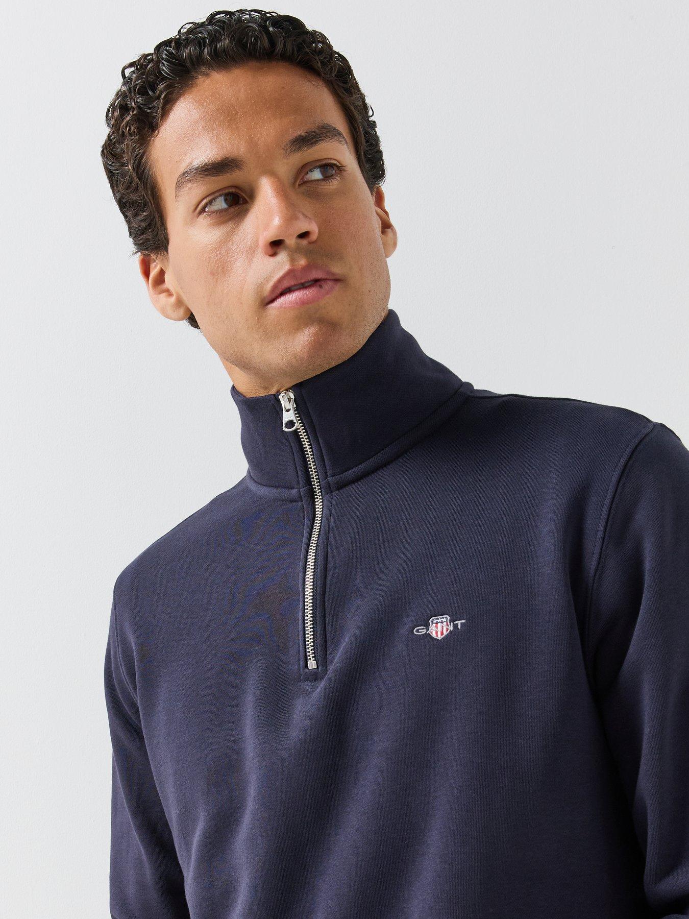 Image 4 of 6 of GANT Regular Fit Shield Half Zip Sweat - Navy