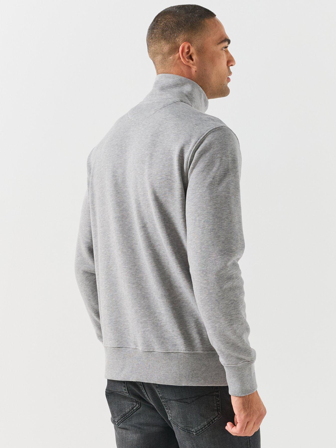 Image 2 of 6 of GANT GANT Mens Shield Regular Fit Half Zip Sweatshirt - Grey