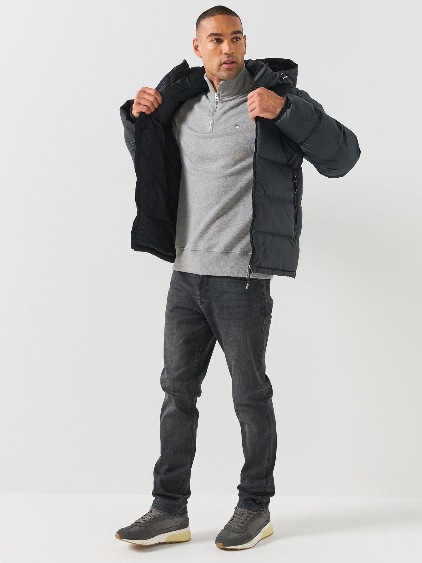 Image 3 of 6 of GANT GANT Mens Shield Regular Fit Half Zip Sweatshirt - Grey