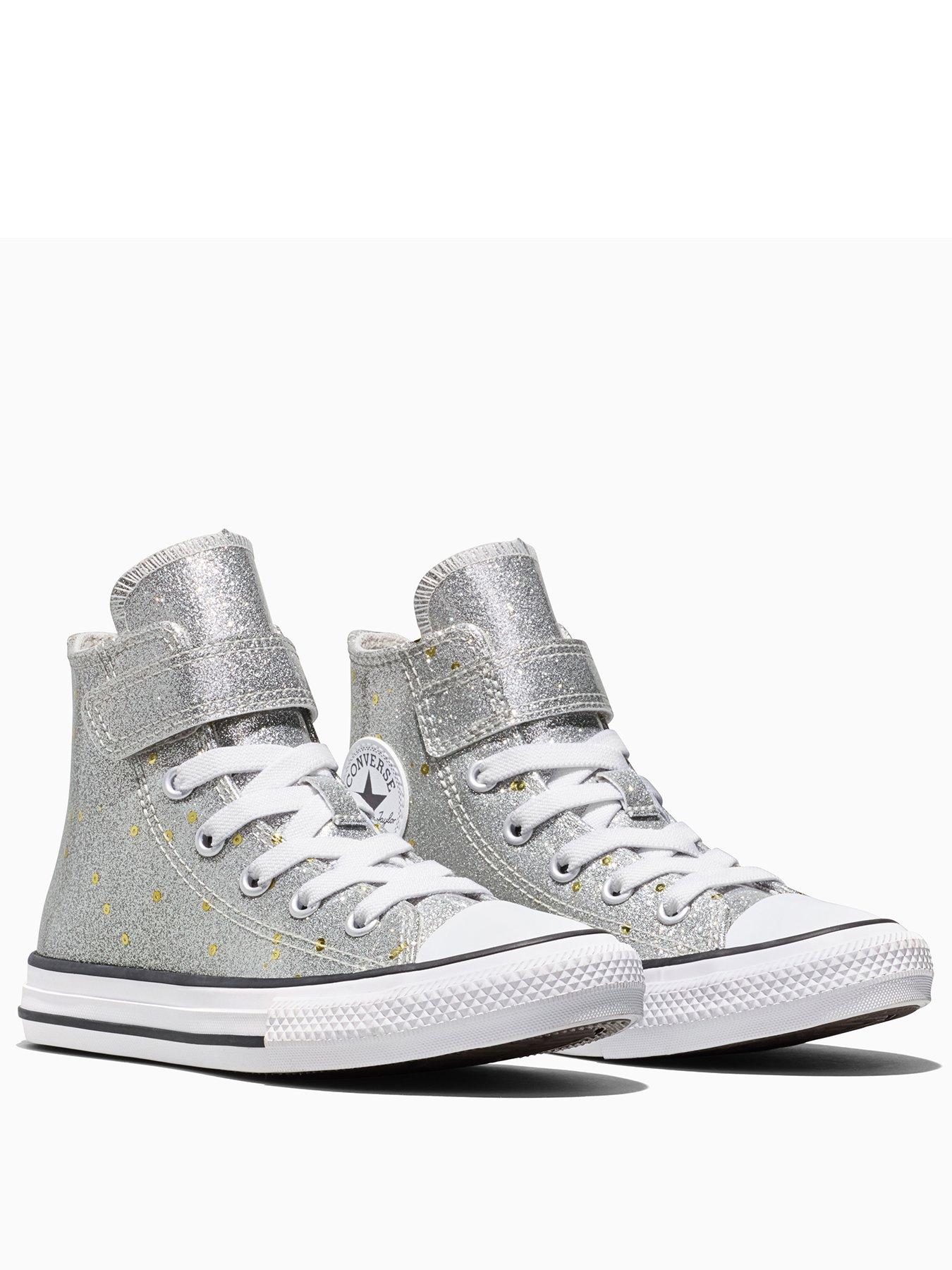 Image 2 of 5 of Converse Kids Chuck Taylor All Star 1v Hi Shine - Silver