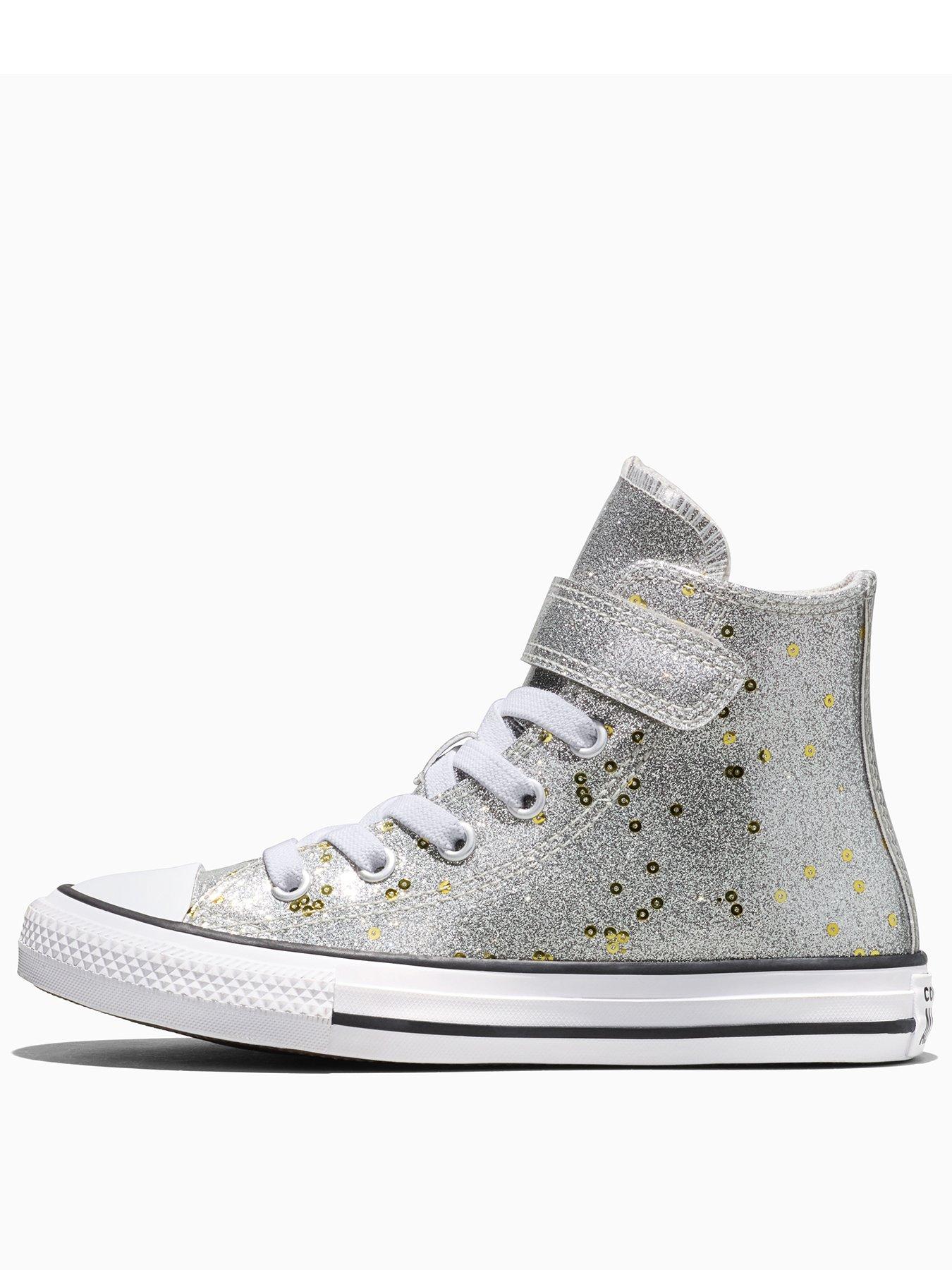 Image 3 of 5 of Converse Kids Chuck Taylor All Star 1v Hi Shine - Silver