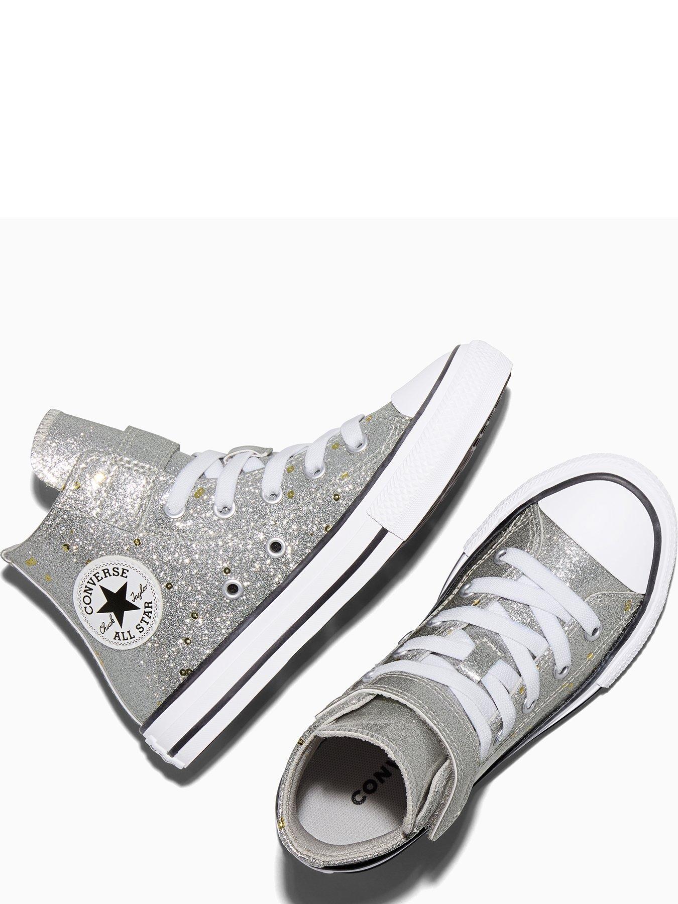Image 4 of 5 of Converse Kids Chuck Taylor All Star 1v Hi Shine - Silver
