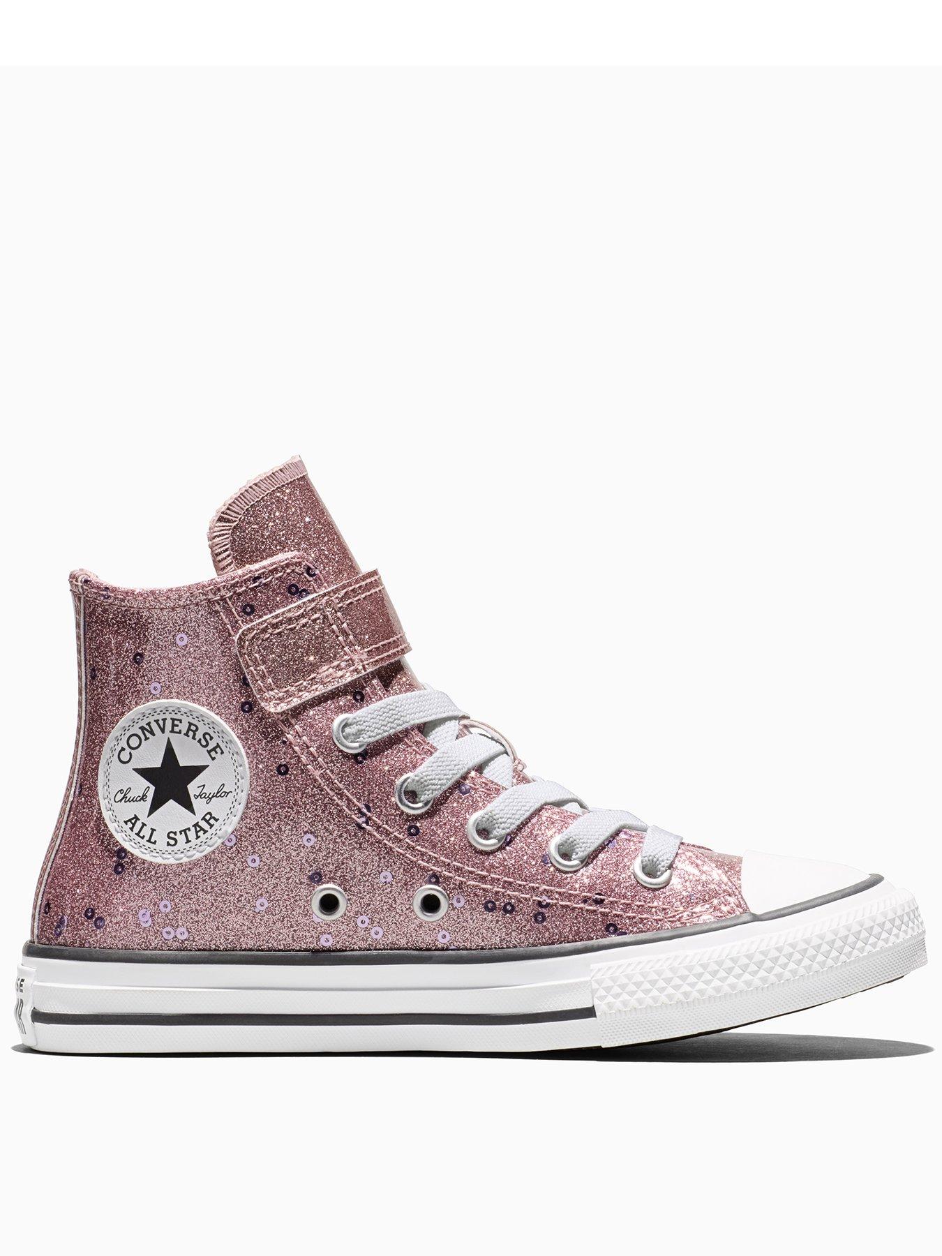 Image 1 of 5 of Converse Kids Chuck Taylor All Star 1v Hi Shine - Pink