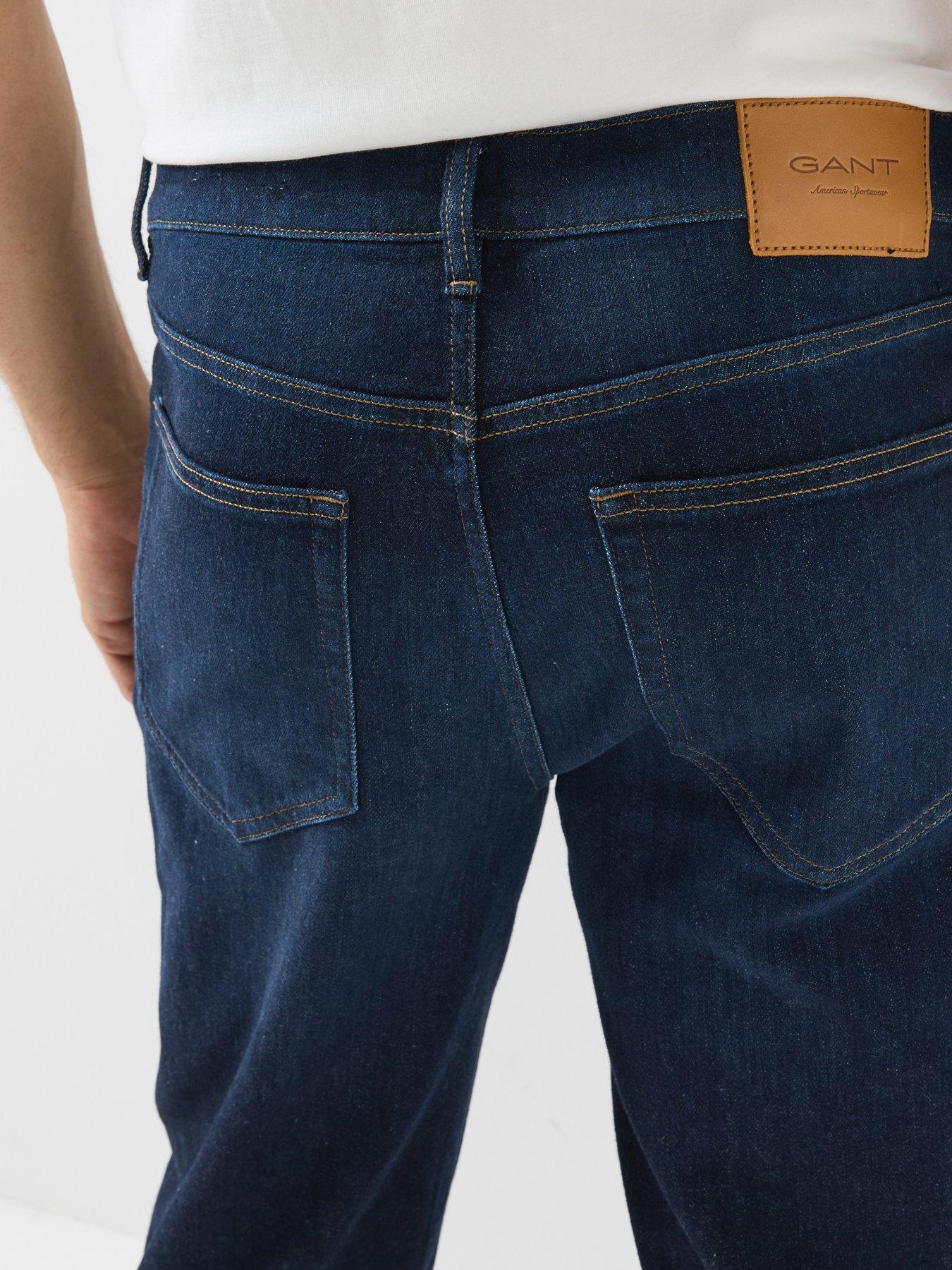 Image 4 of 5 of GANT Regular Fit Jeans - Dark Blue