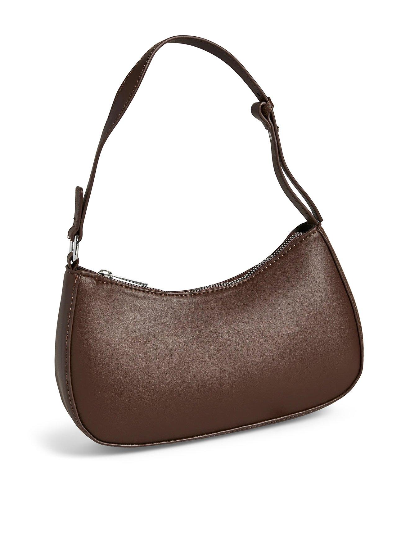 Image 1 of 5 of PIECES 90s Faux Leather Shoulder Bag