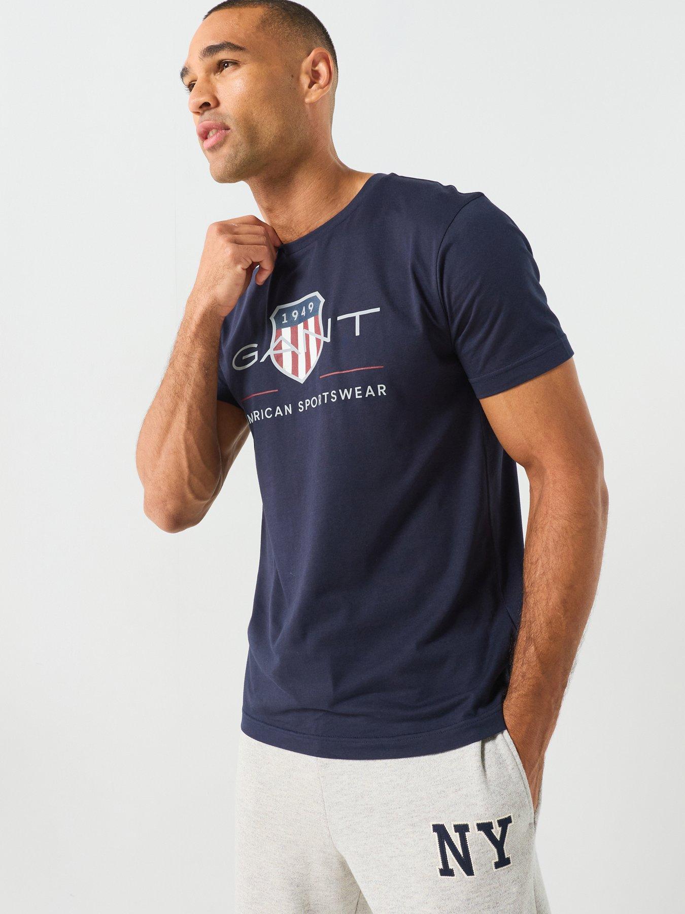 Image 1 of 5 of GANT Regular Fit Archive Shield Shortsleeve T-Shirt - Navy