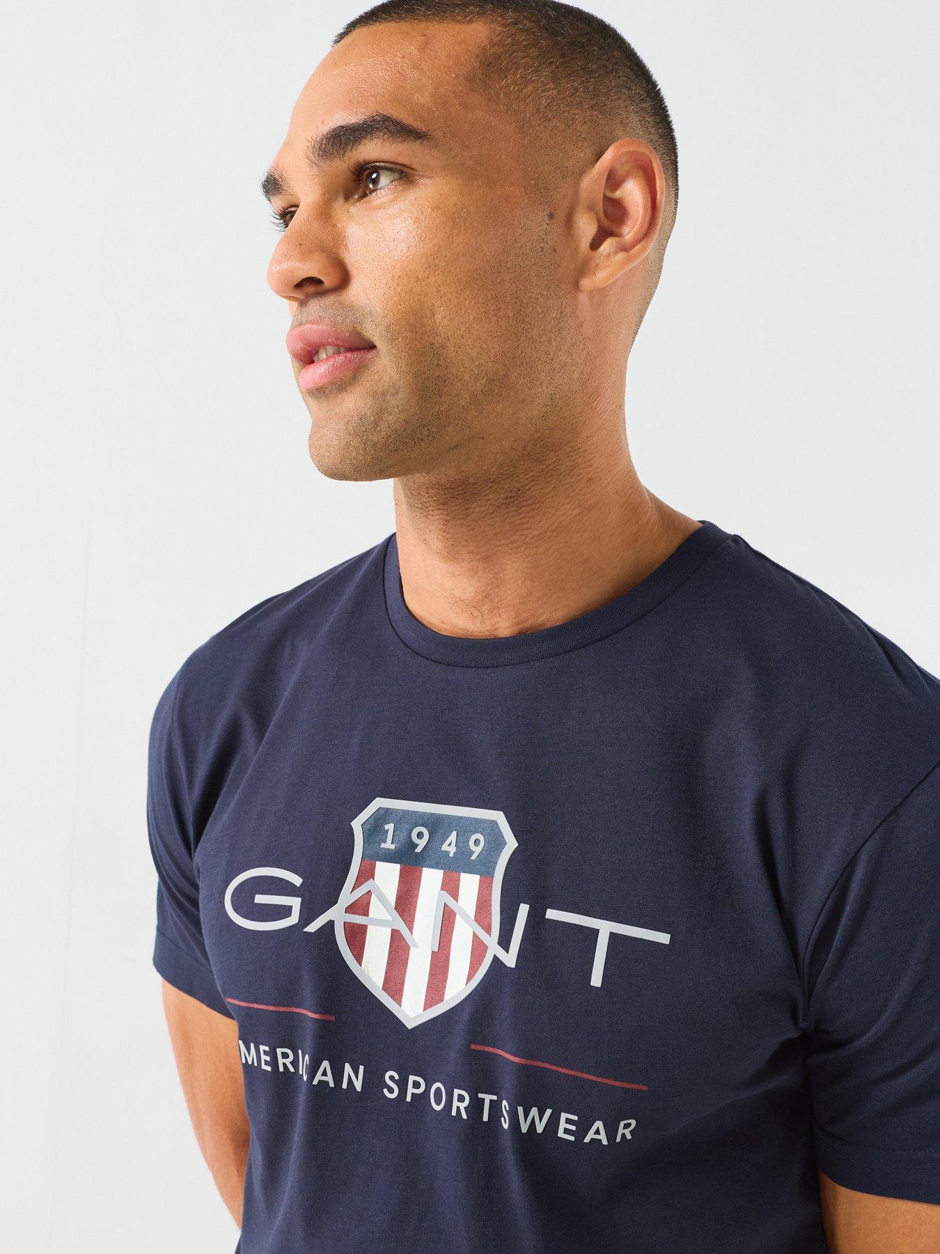 Image 4 of 5 of GANT Regular Fit Archive Shield Shortsleeve T-Shirt - Navy