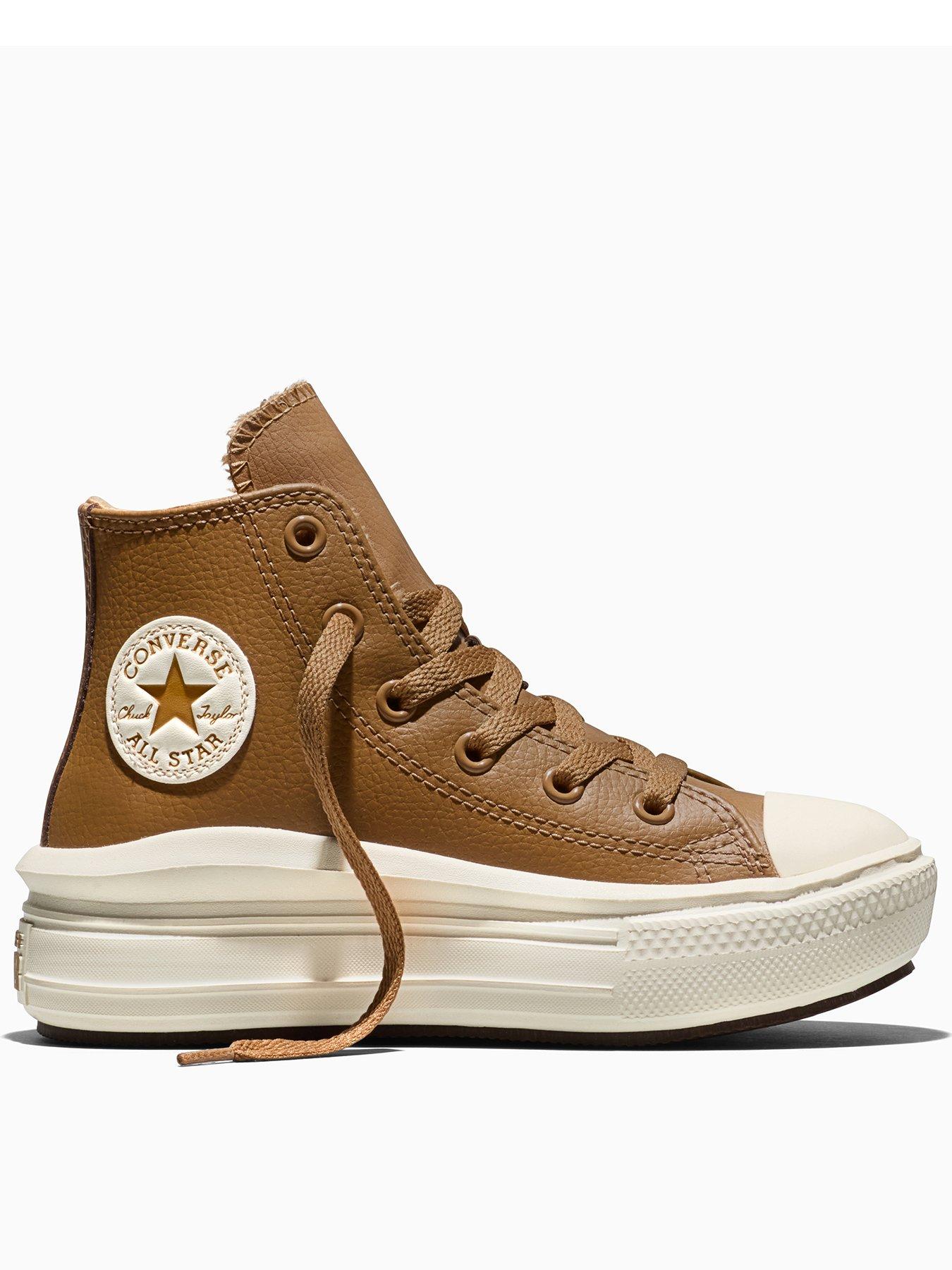 Image 1 of 5 of Converse Kids Chuck Taylor All Star Move Hi Weatherized Chunky Sole High-Top Lace-Up Trainers - Brown