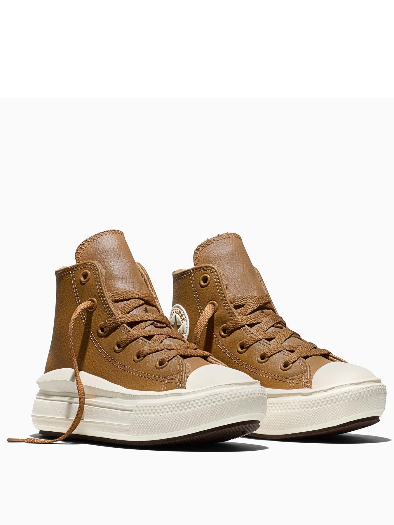 Image 2 of 5 of Converse Kids Chuck Taylor All Star Move Hi Weatherized Chunky Sole High-Top Lace-Up Trainers - Brown