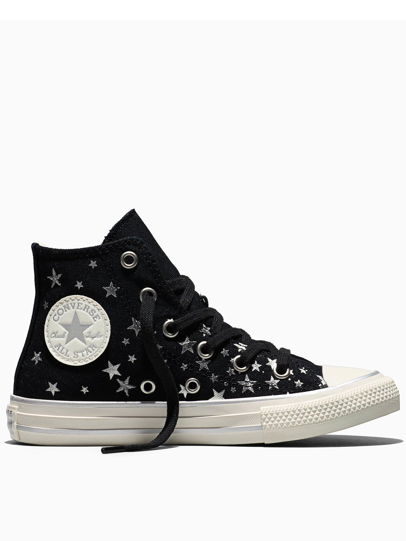 Image 1 of 5 of Converse Kids Chuck Taylor All Star Hi Elevated Shine Trainers - Black