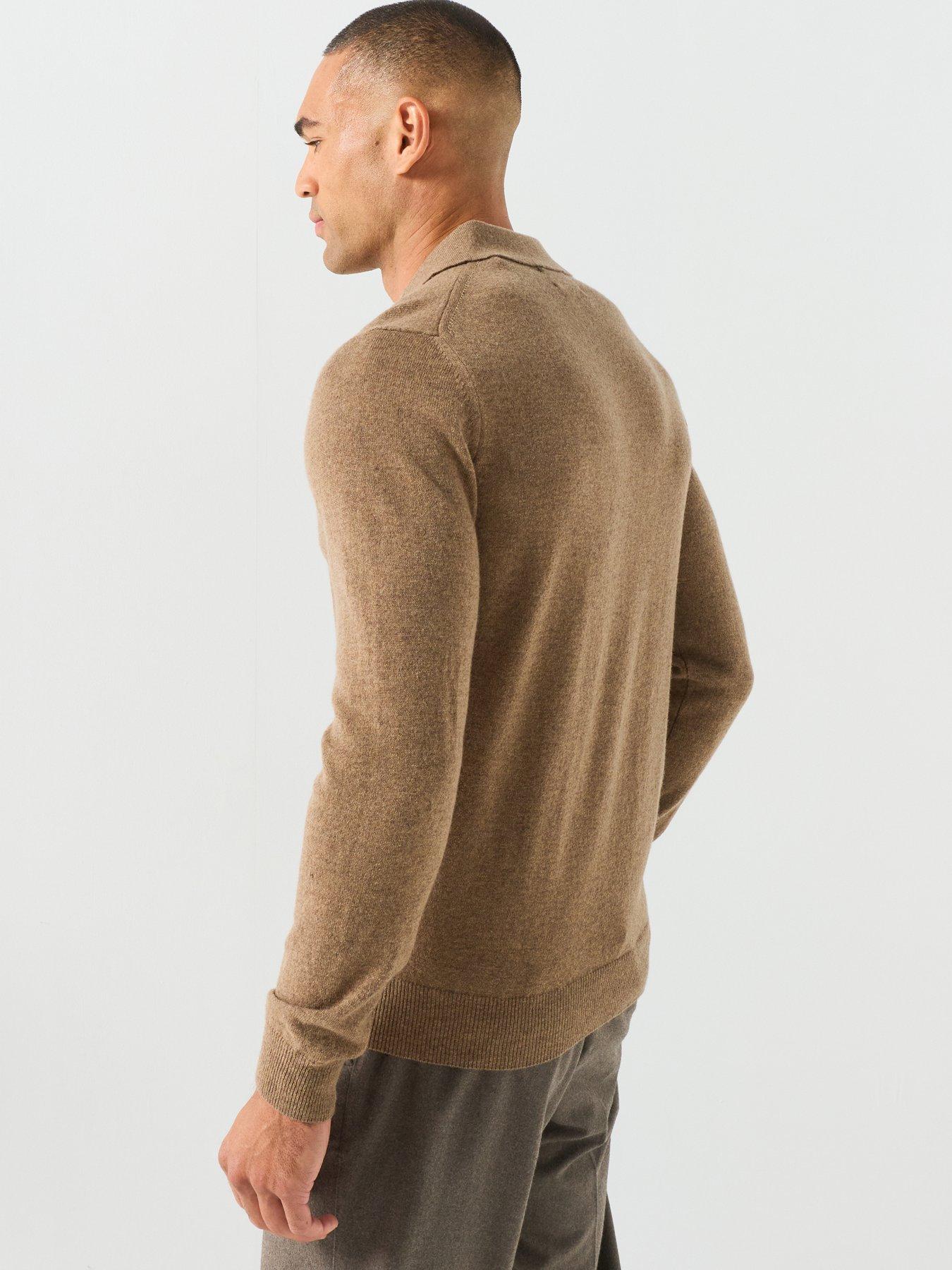 Image 2 of 5 of GANT Superfine Lambswool Knitted Polo - Brown