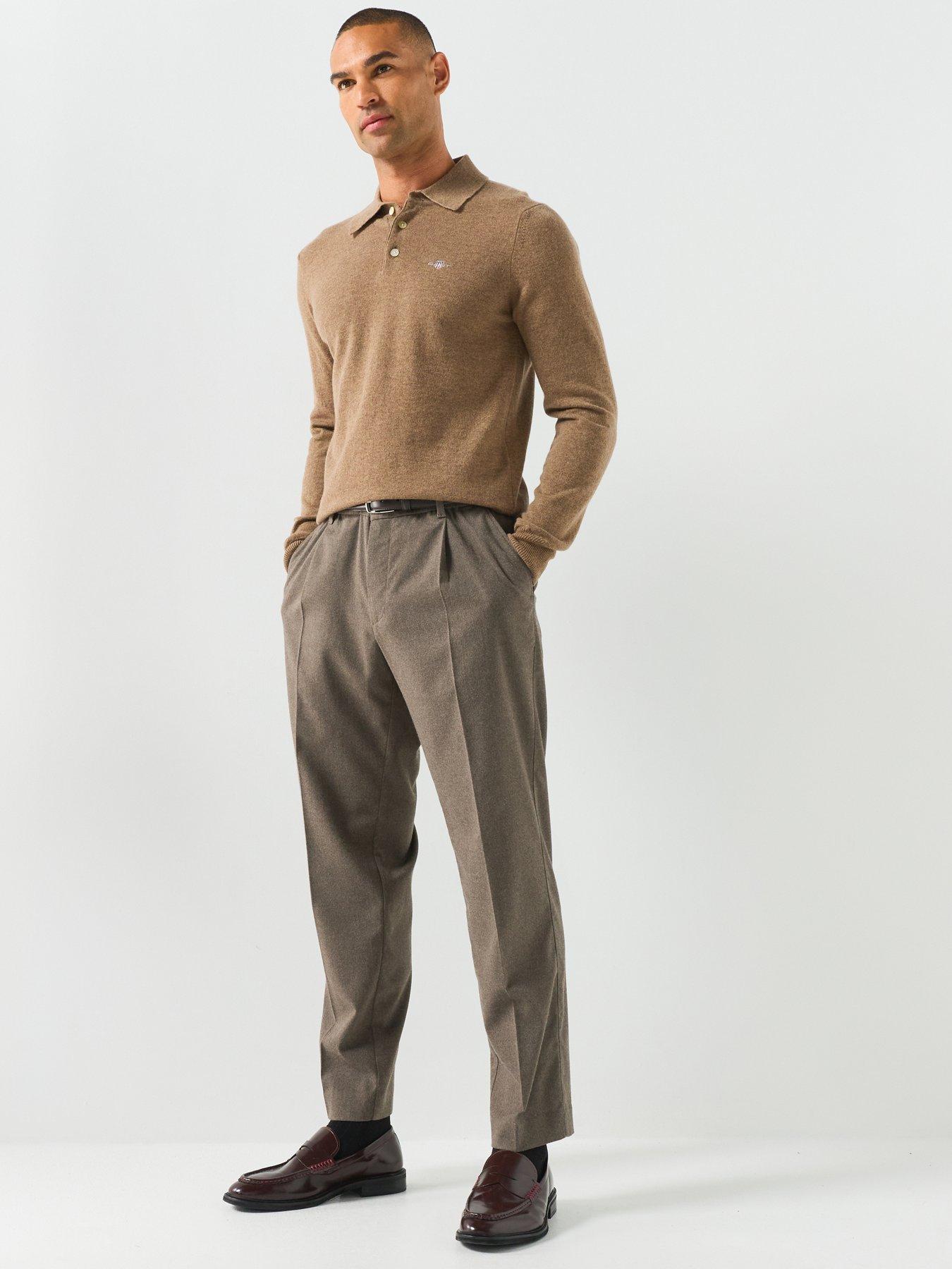 Image 3 of 5 of GANT Superfine Lambswool Knitted Polo - Brown