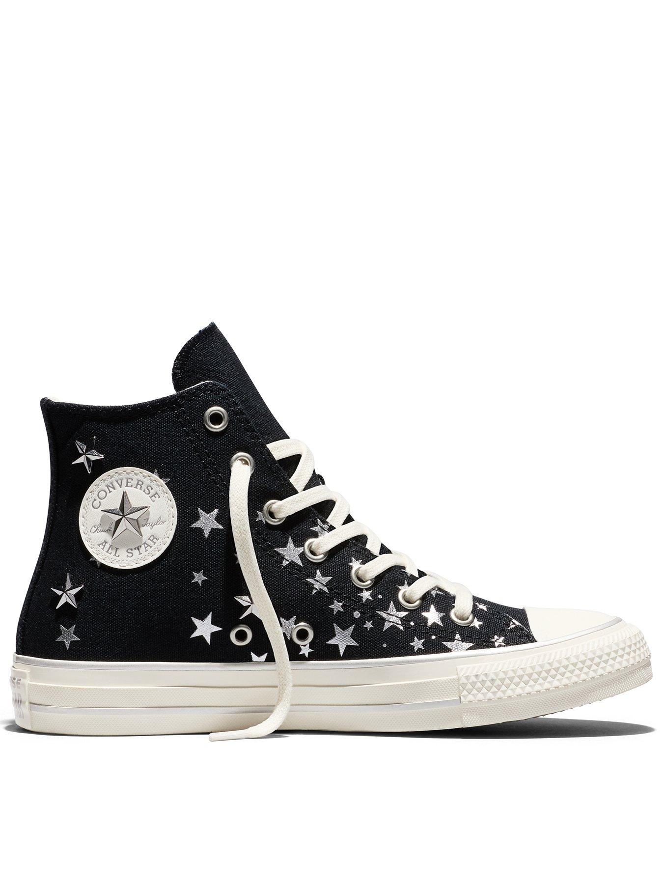Image 1 of 6 of Converse Junior Chuck Taylor All Star Hi Elevated Shine - Black