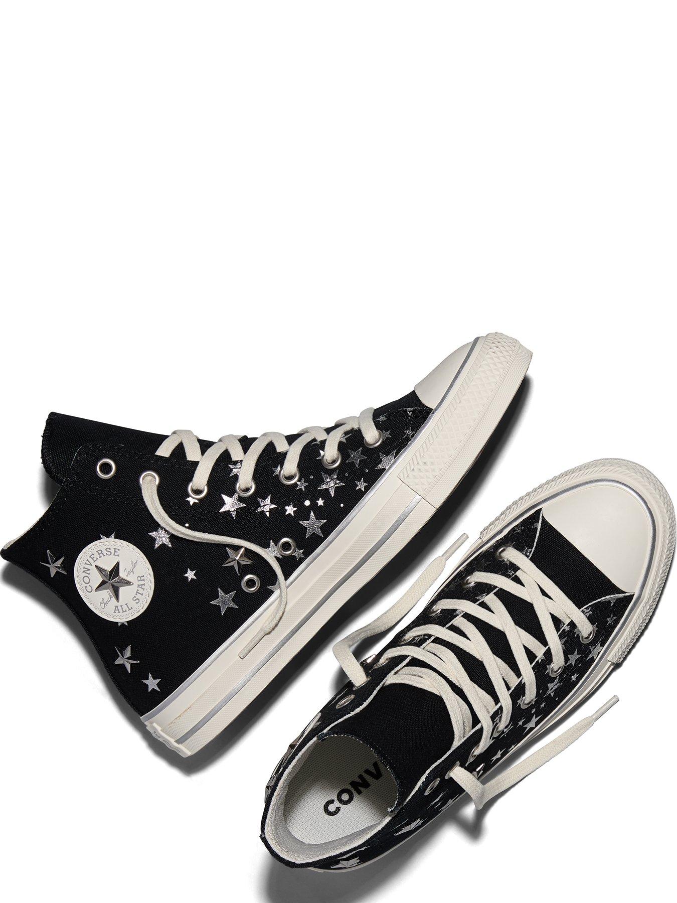 Image 4 of 6 of Converse Junior Chuck Taylor All Star Hi Elevated Shine - Black