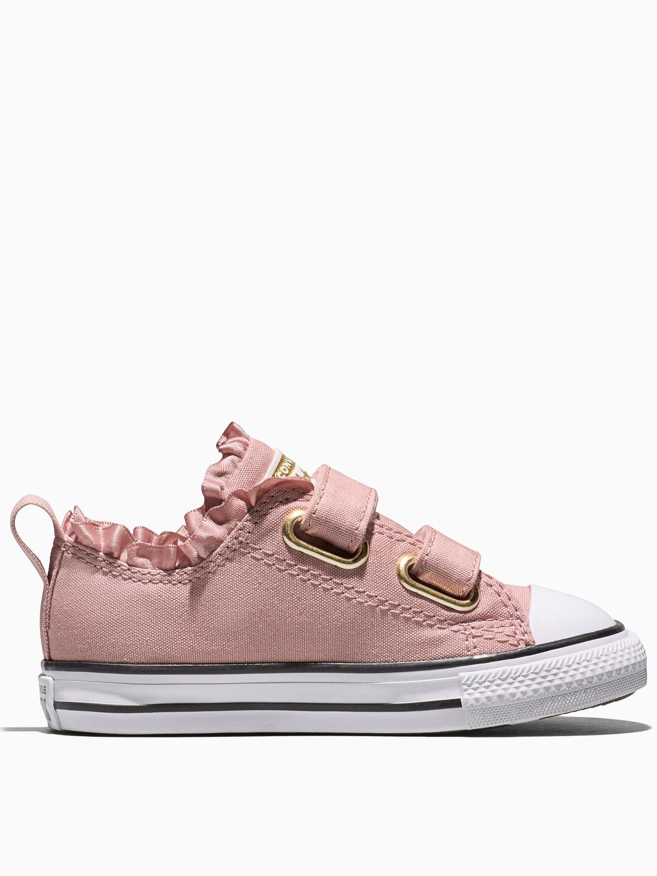 Image 1 of 5 of Converse Infants Chuck Taylor All Star 2v Ox Ruffles Trainers - Pink