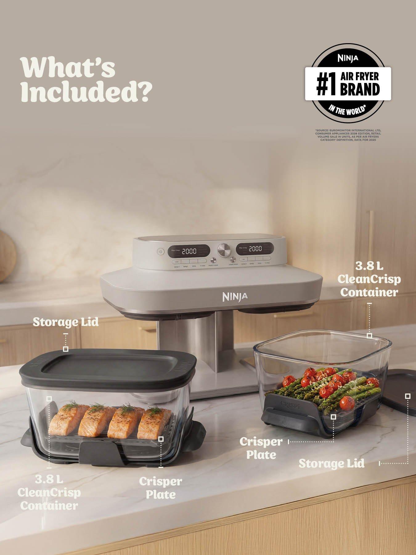 Image 2 of 7 of NINJA CRISPi 8 Function DualZone Air Fryer - Bone DD102UKIV2