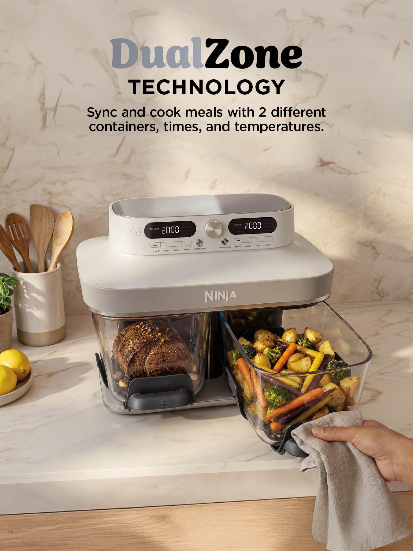 Image 3 of 7 of NINJA CRISPi 8 Function DualZone Air Fryer - Bone DD102UKIV2