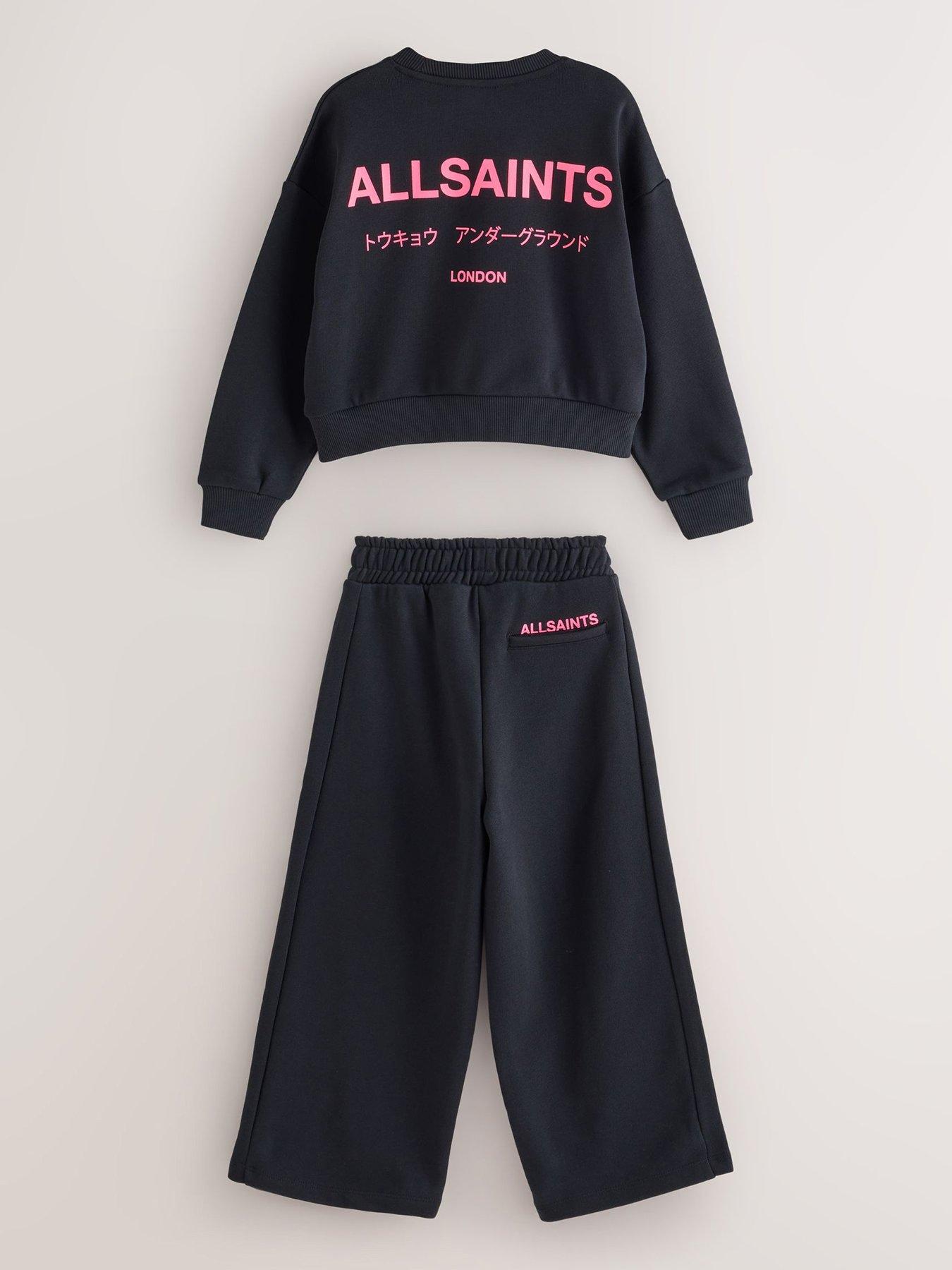 Image 2 of 6 of smALLSAINTS Sweatshirt &amp; Wide Leg Jogger Set - Black