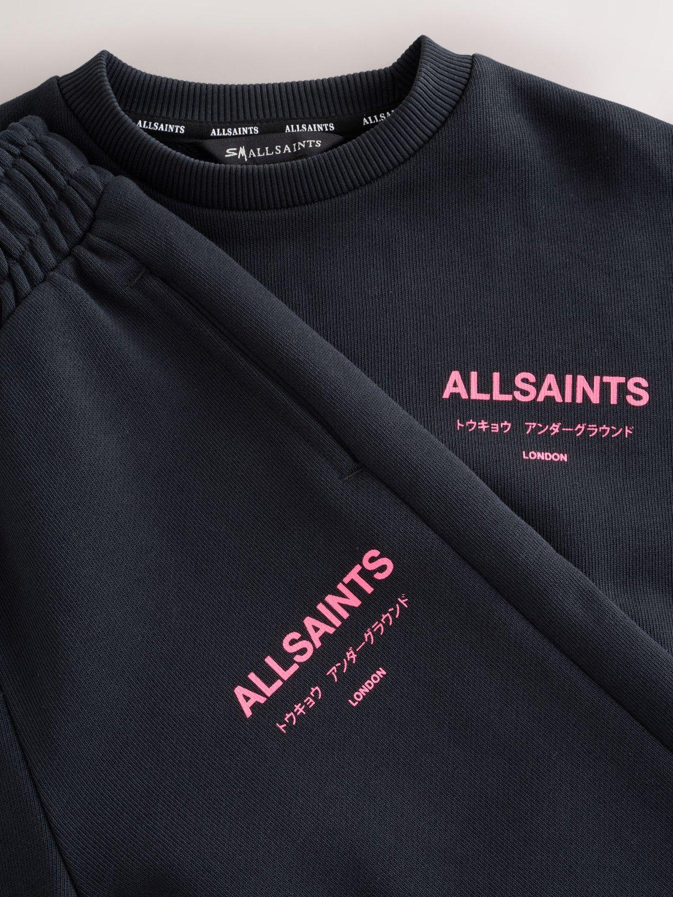 Image 3 of 6 of smALLSAINTS Sweatshirt &amp; Wide Leg Jogger Set - Black