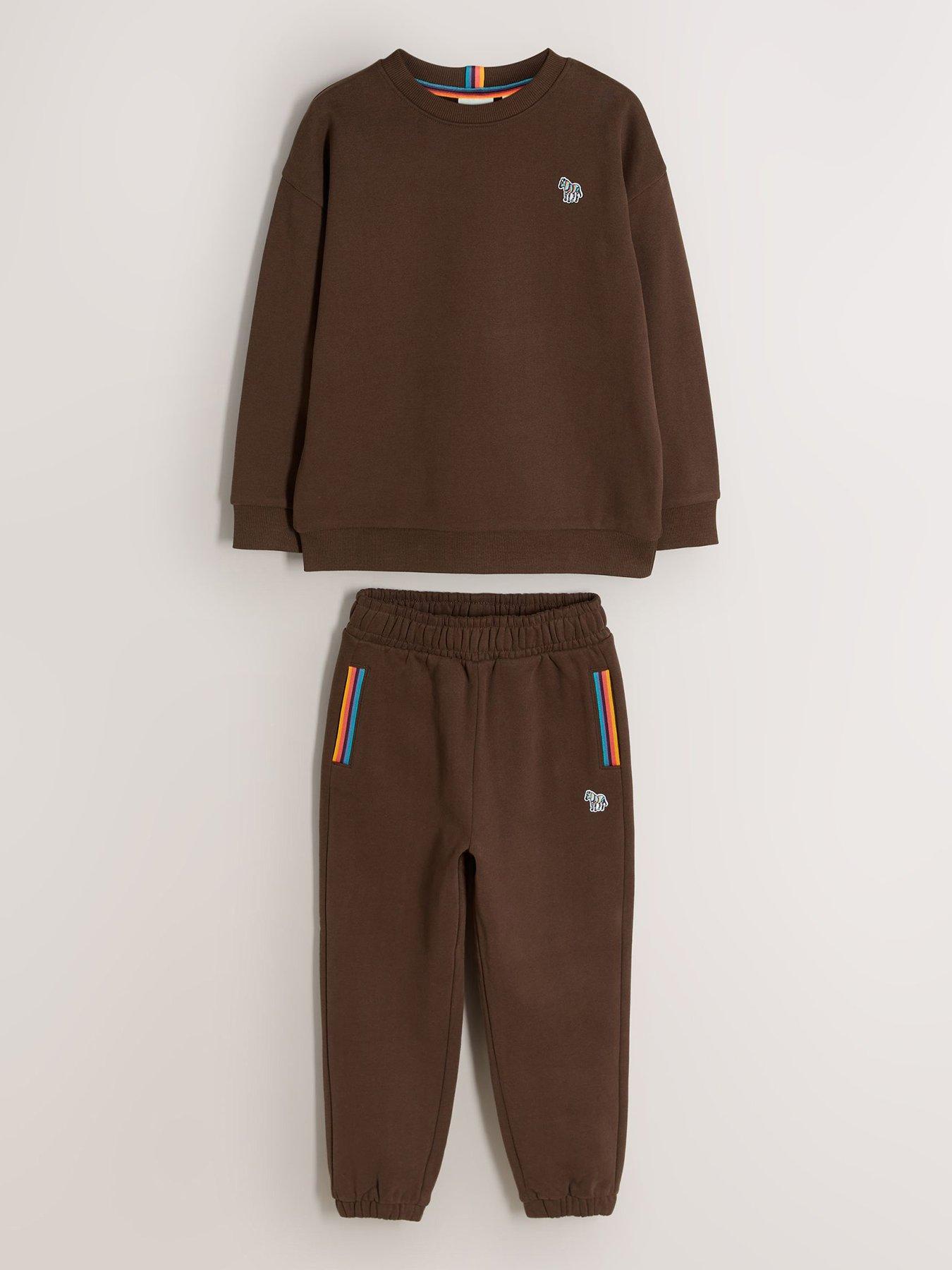Paul Smith Junior Boys Zebra Sweatshirt  &  Joggers Set - Brown
