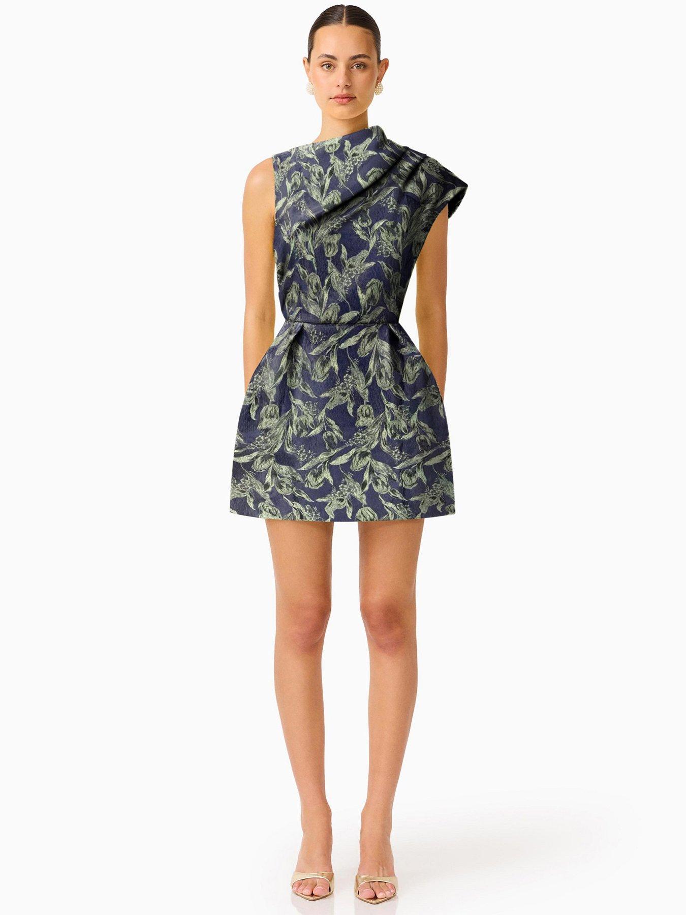 Image 1 of 4 of Elliatt Luella Asymmetric Mini Dress - Blue