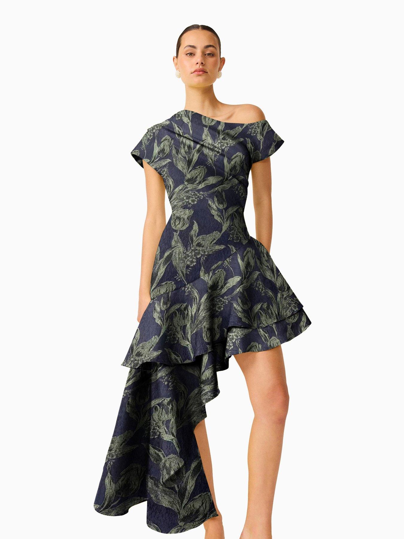 Image 2 of 4 of Elliatt Luella One Shoulder With Ruffle Detailing Gown - Blue