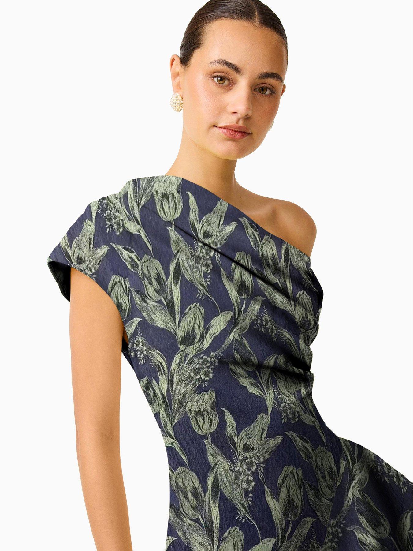 Image 3 of 4 of Elliatt Luella One Shoulder With Ruffle Detailing Gown - Blue