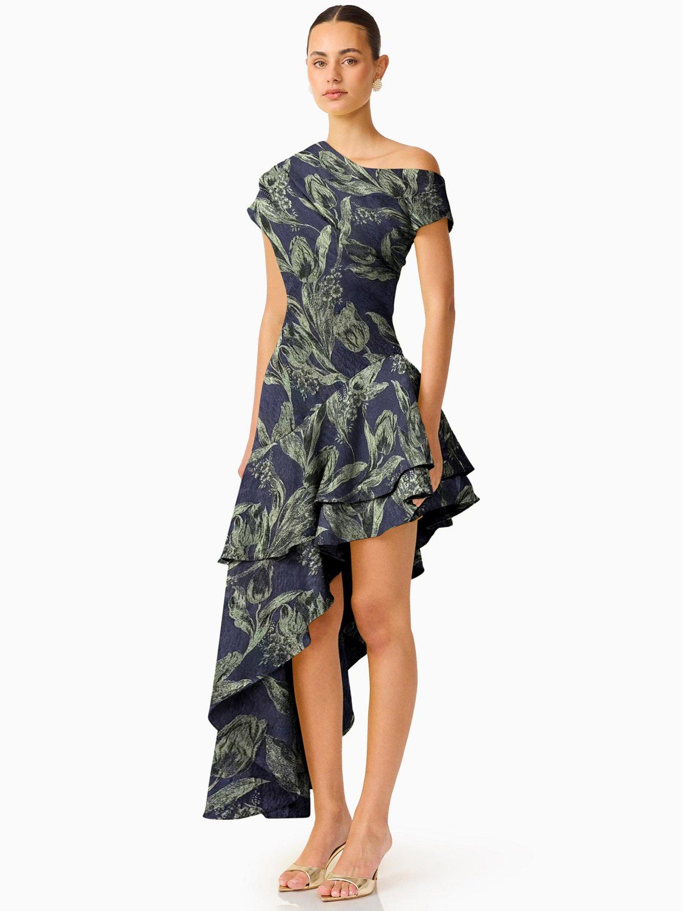 Image 4 of 4 of Elliatt Luella One Shoulder With Ruffle Detailing Gown - Blue