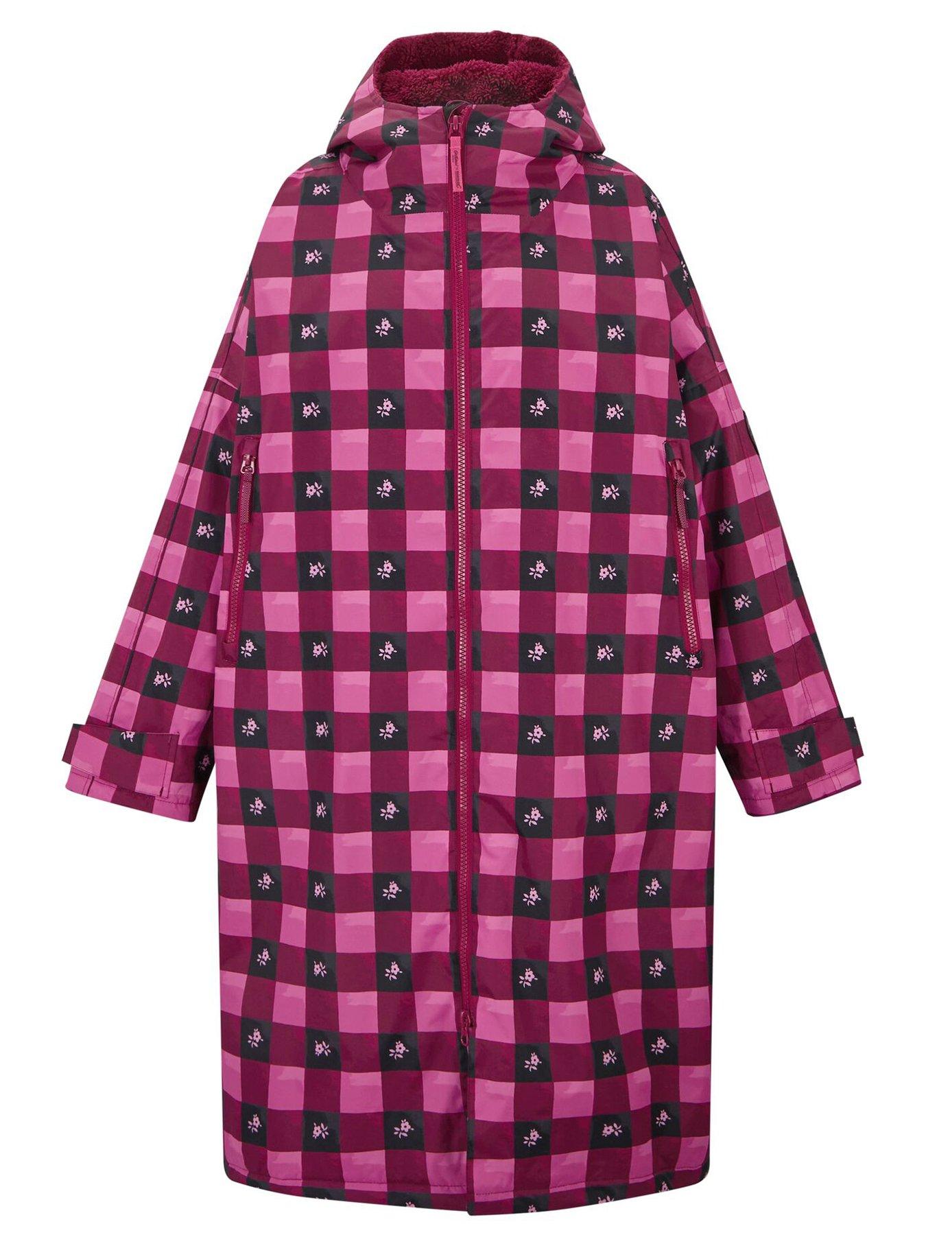 Image 7 of 7 of Regatta Womens Cath Kidston Waterproof Borg Lined Hooded Changing Robe - Burgundy