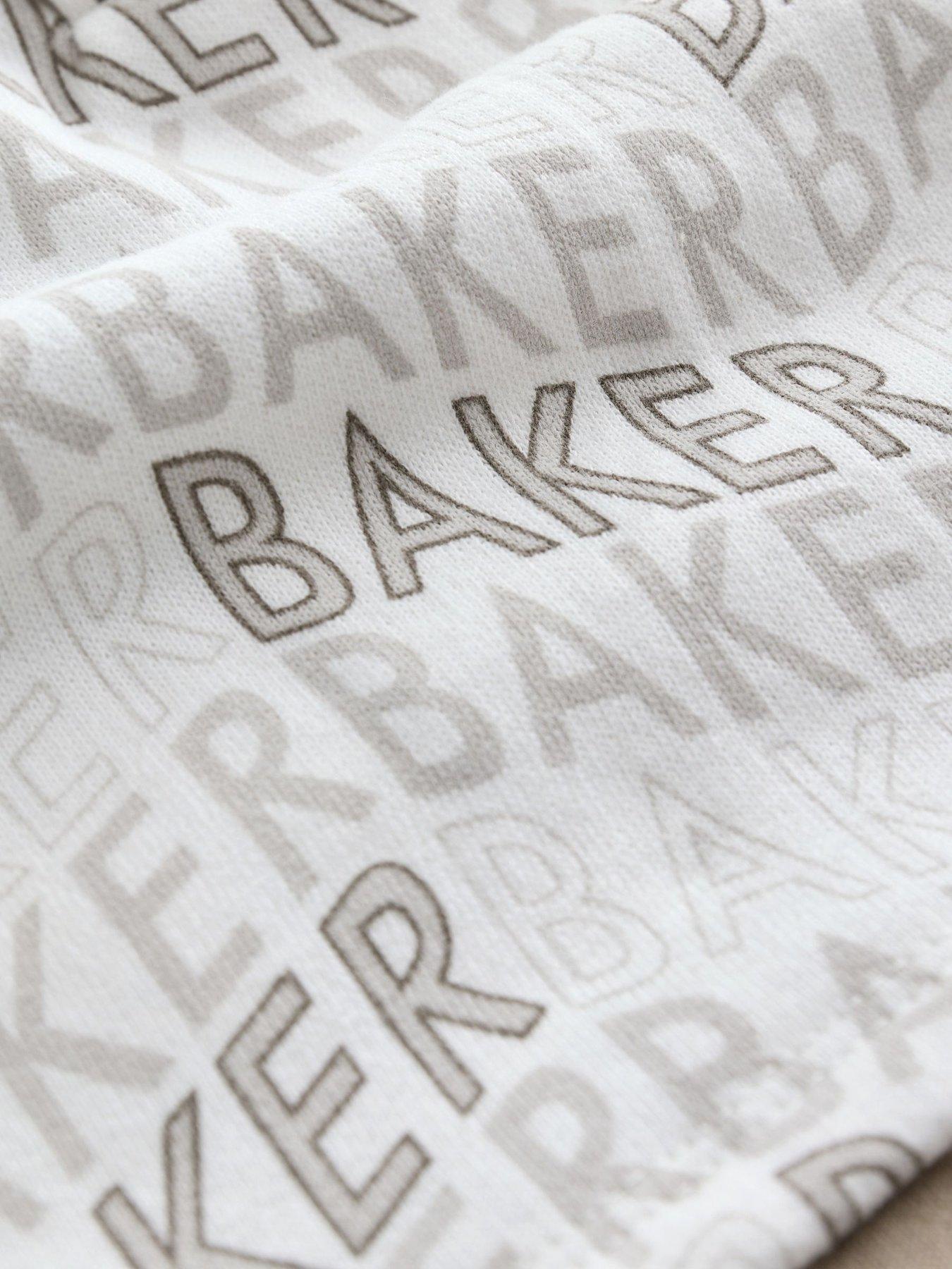 Image 5 of 5 of Baker by Ted Baker Baby Boys Letter Print Mockable Rompersuit - Beige