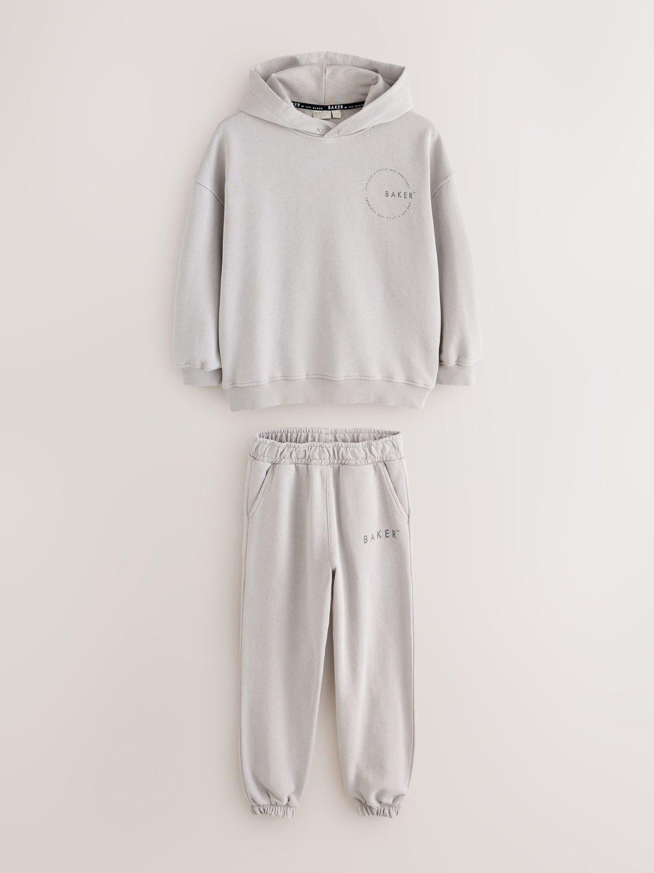 Image 5 of 7 of Ted Baker Boys Oversized Washed Hoodie And Joggers Set - Beige