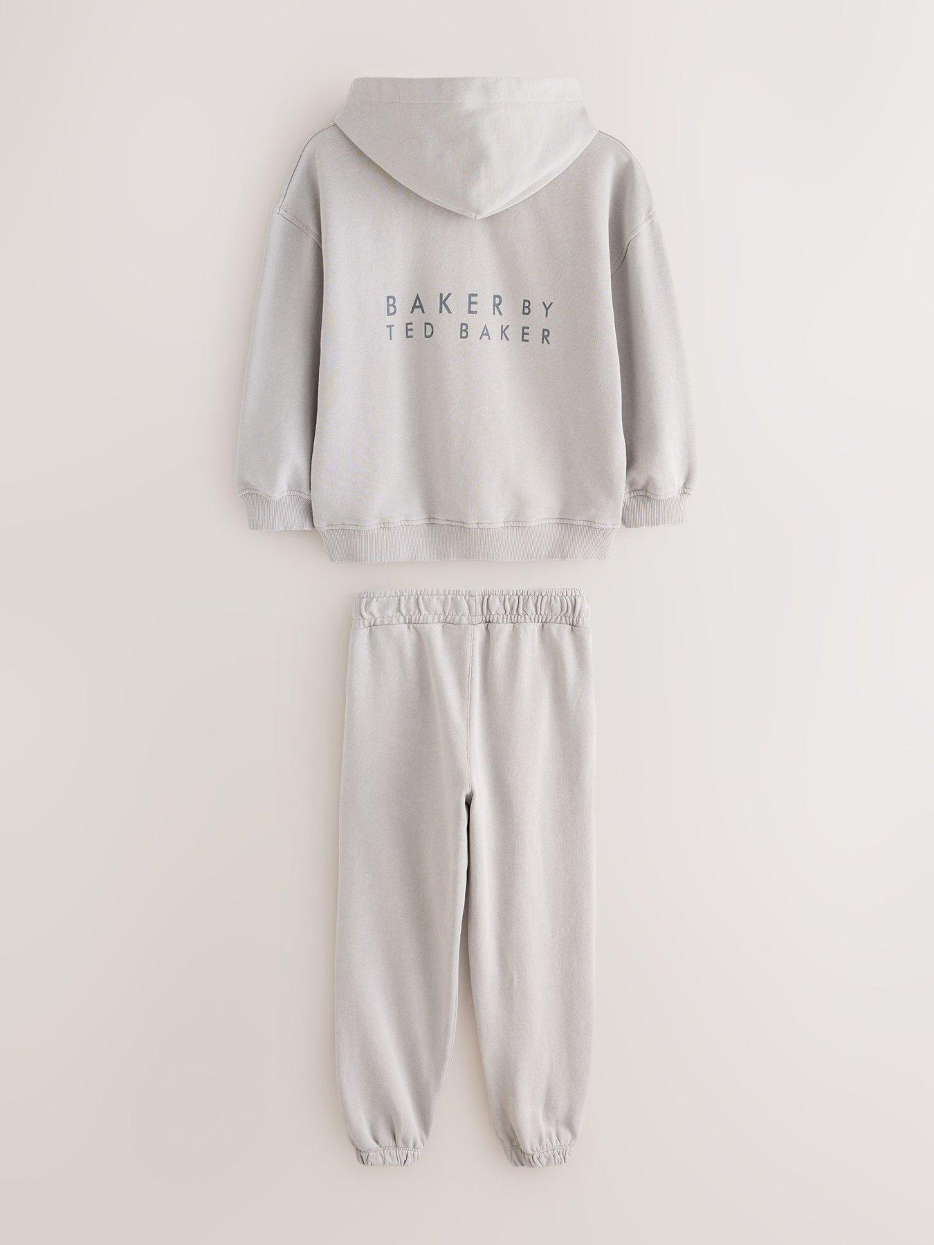 Image 6 of 7 of Ted Baker Boys Oversized Washed Hoodie And Joggers Set - Beige