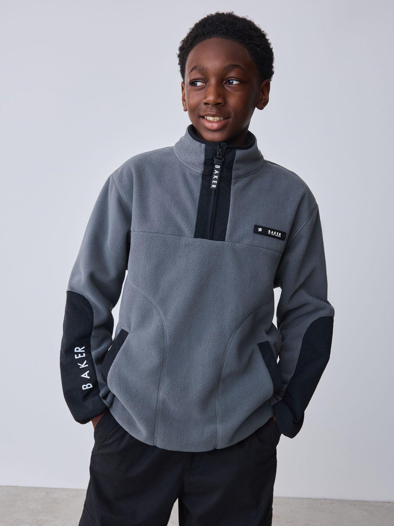 Image 1 of 7 of Ted Baker Boys Overhead Fleece Jacket - Grey