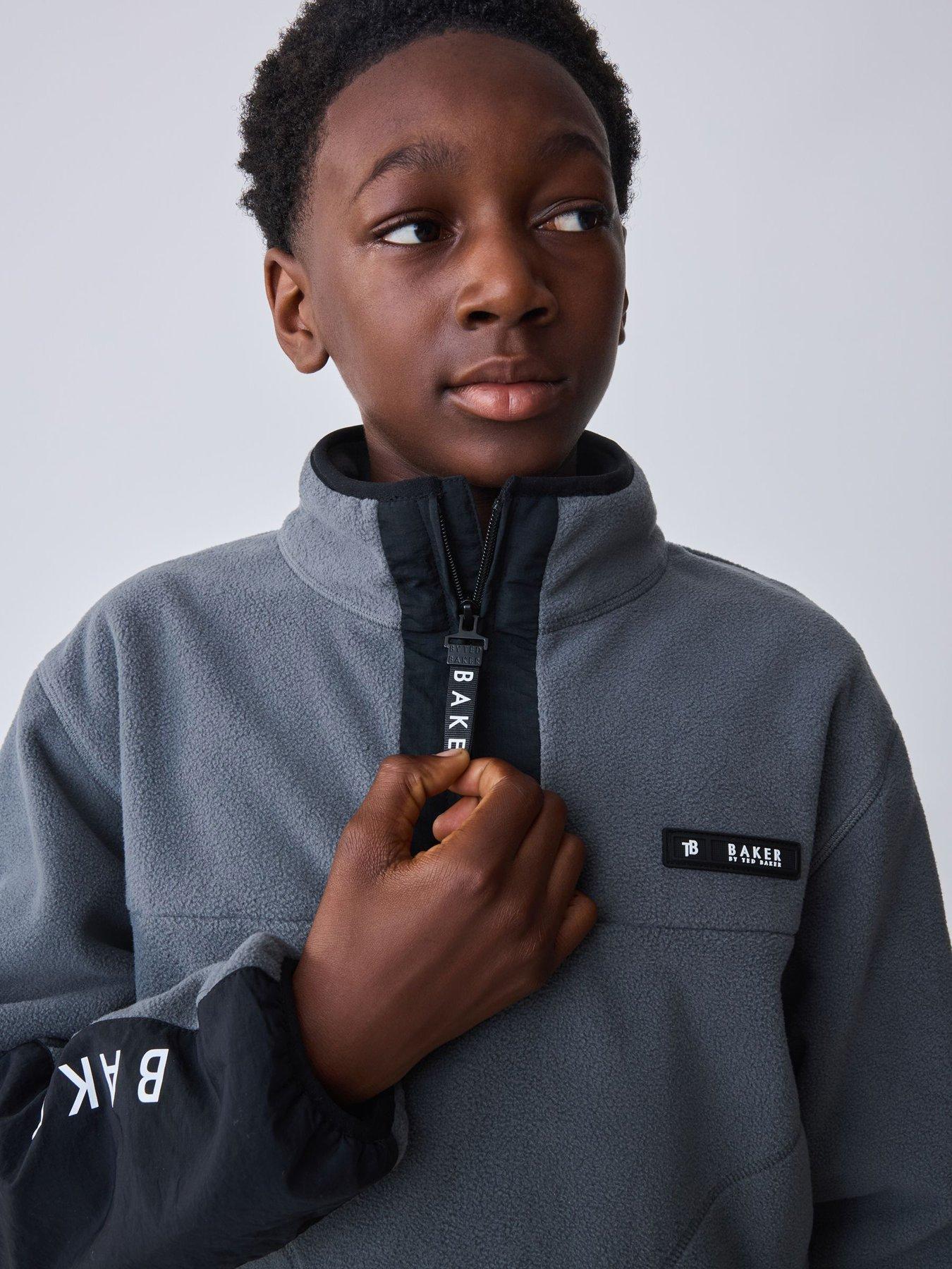 Image 6 of 7 of Ted Baker Boys Overhead Fleece Jacket - Grey