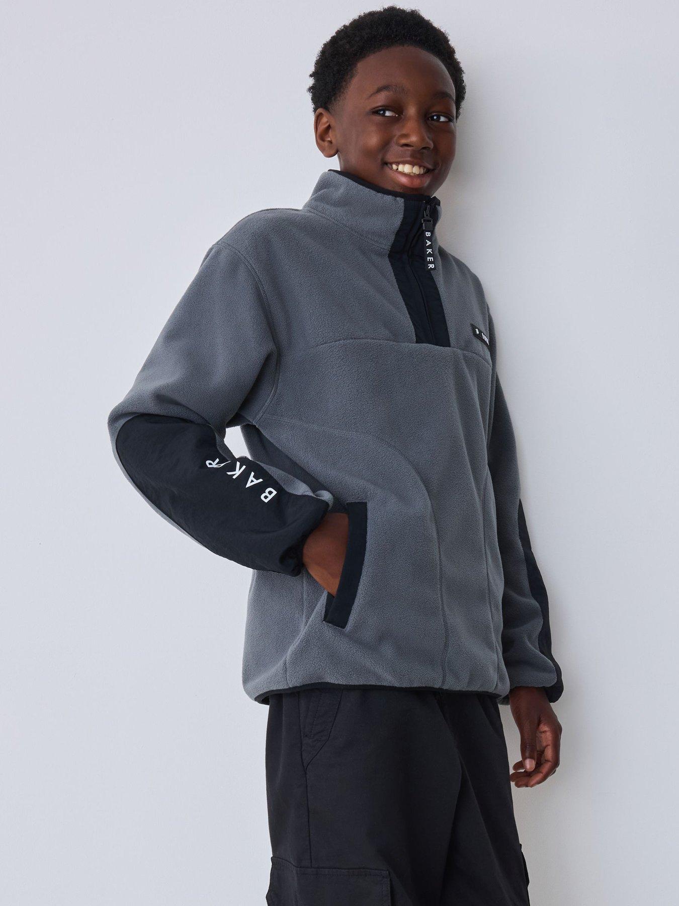 Image 7 of 7 of Ted Baker Boys Overhead Fleece Jacket - Grey